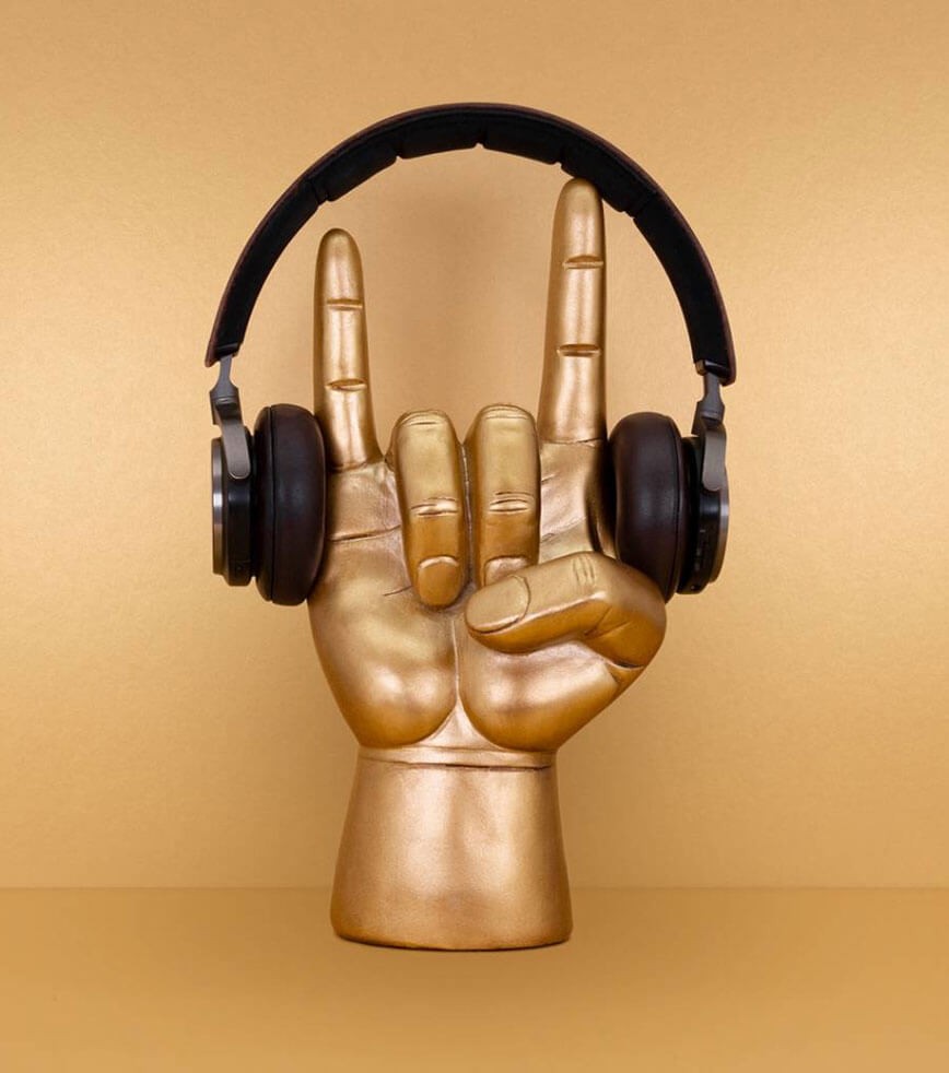 L'avant gardiste Support casque rockeur cornes bureau