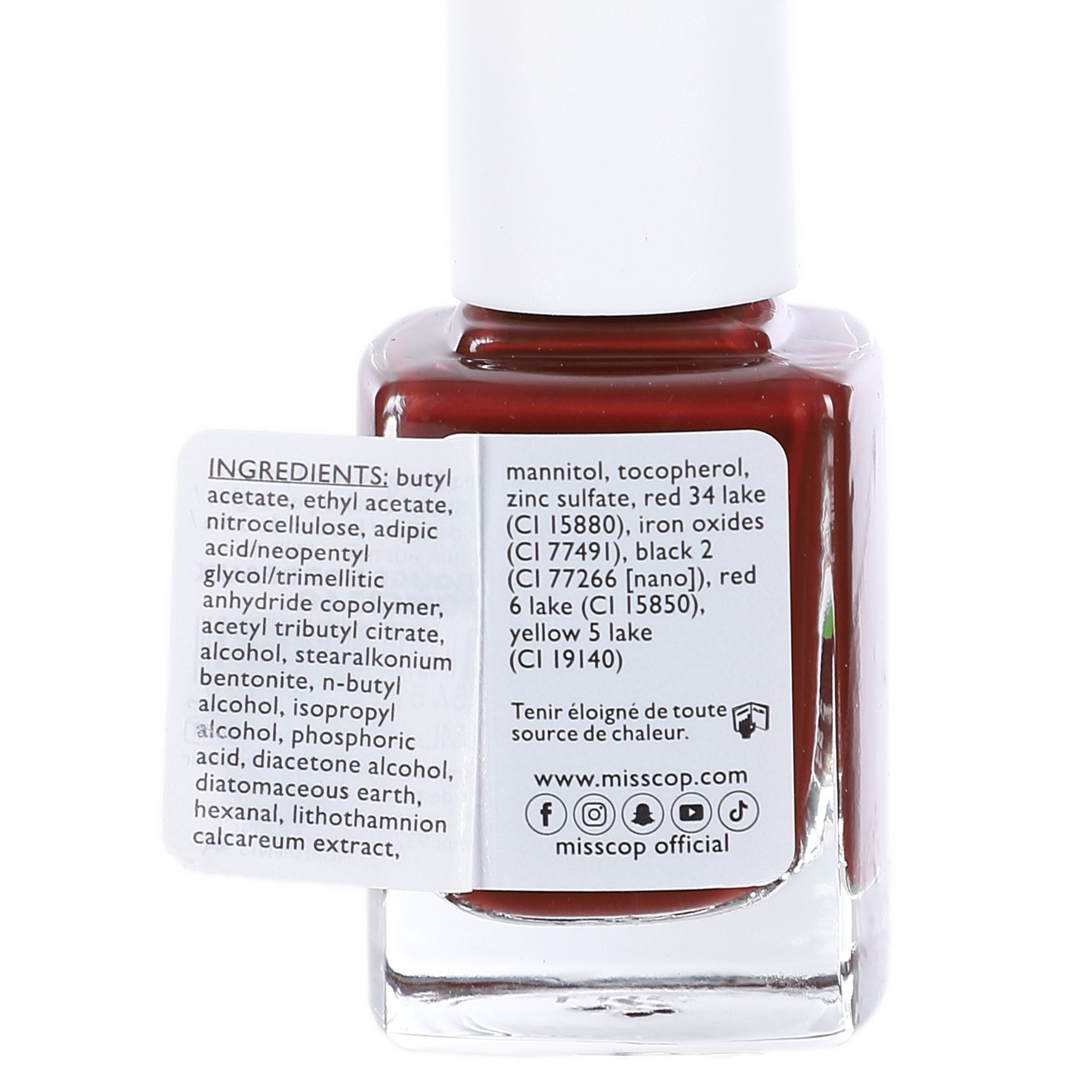 Miss Cop vernis à ongle rouge bordeaux manucure