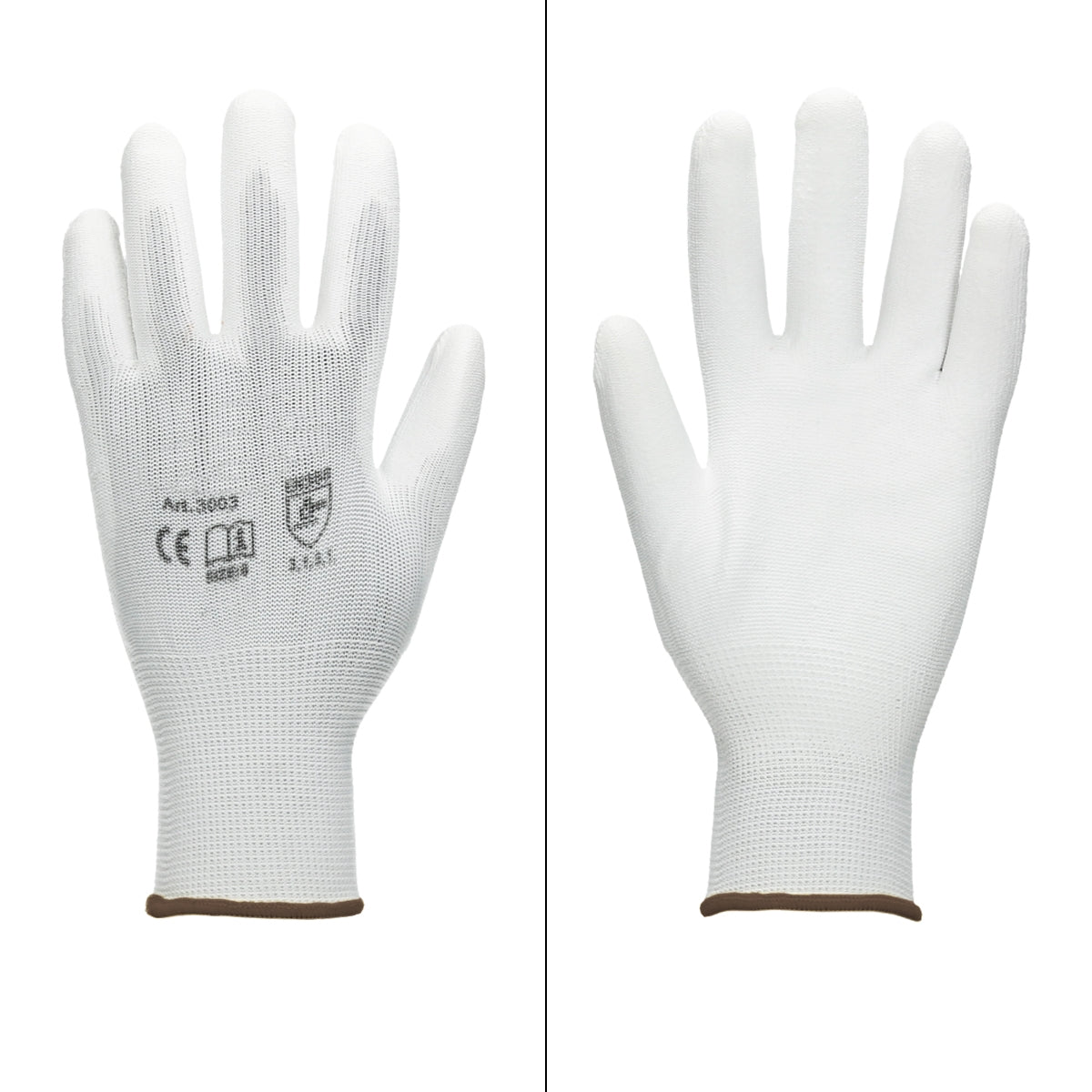 ECD Germany Werkstatt gants de travail nylon PU blanc 9-L