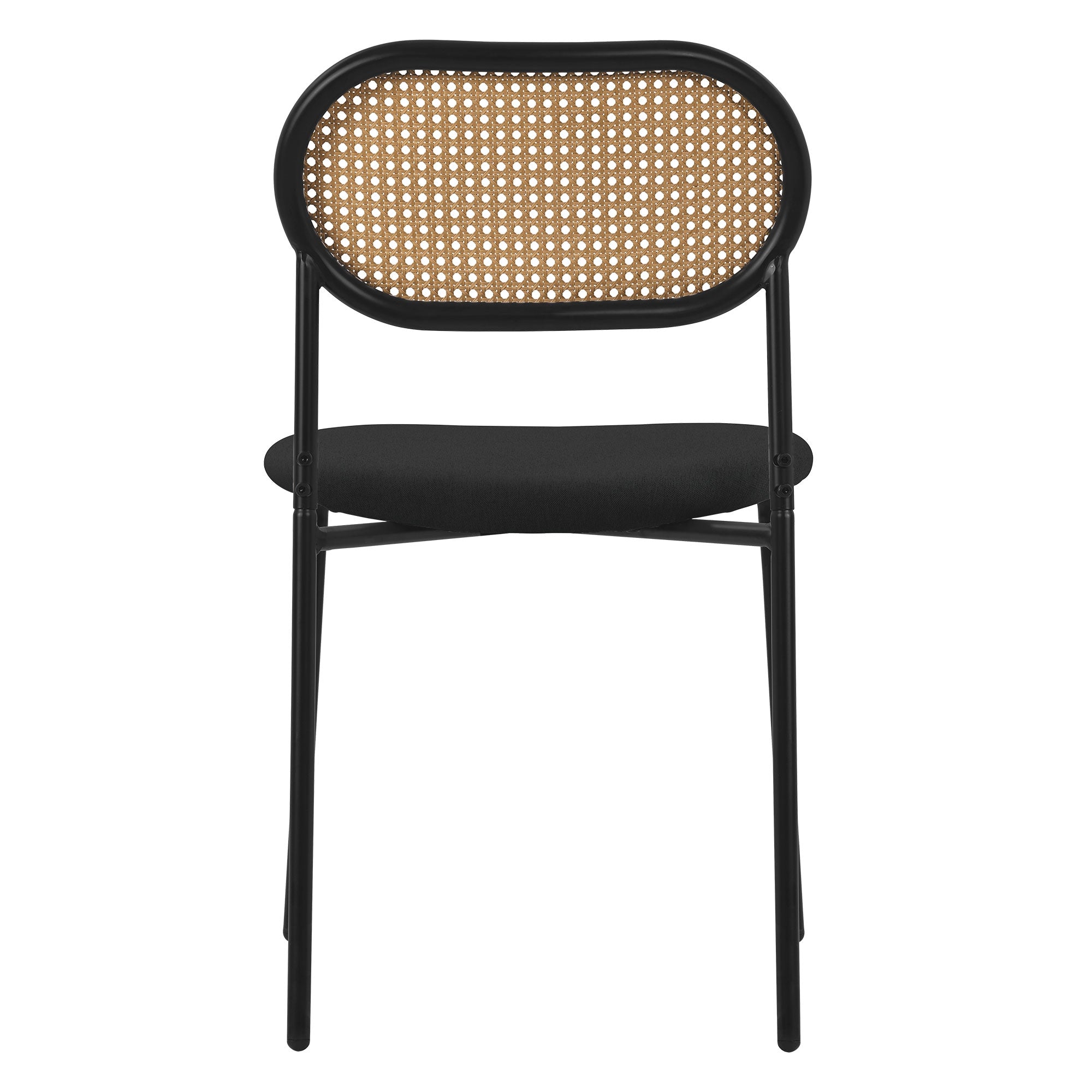 ECD Germany Möbel Lot 2 Chaises Noires Rotin Salle à Manger