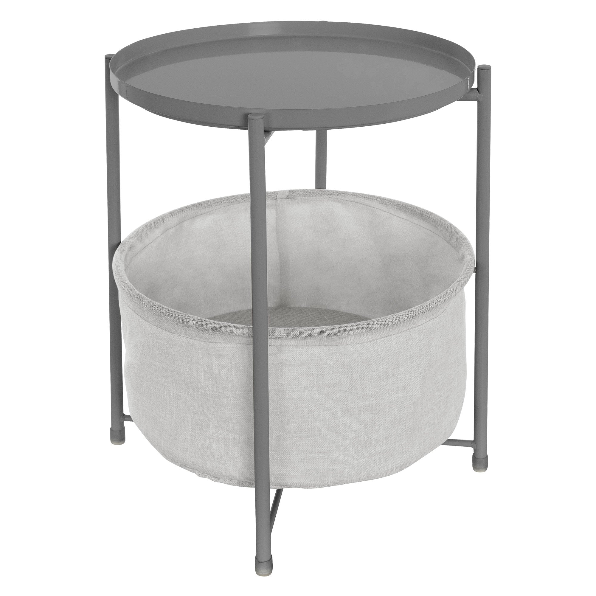 ECD Germany Möbel table d’appoint ronde grise 45,5 cm
