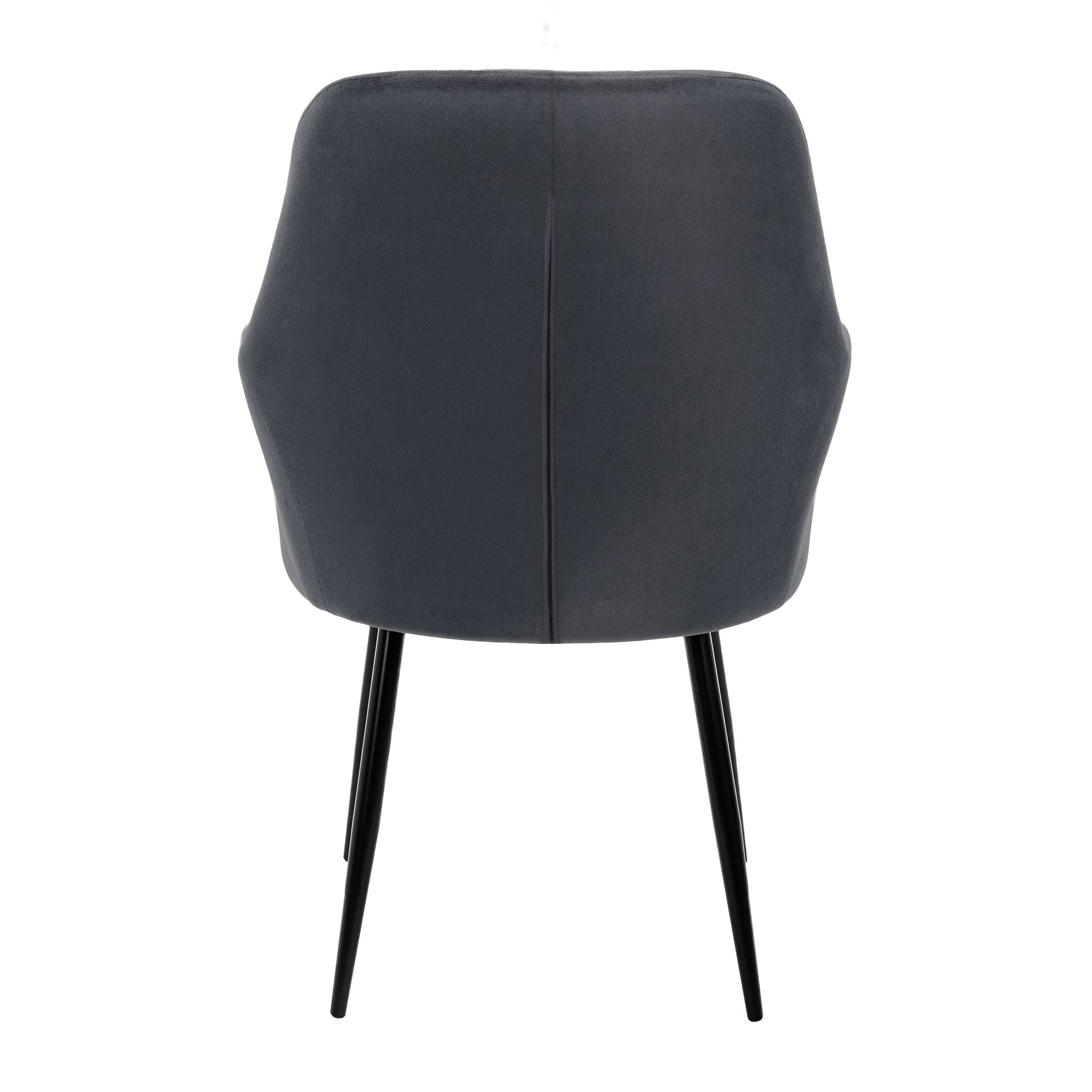 ECD Germany chaise salle à manger lot 6 gris foncé velours accoudoirs