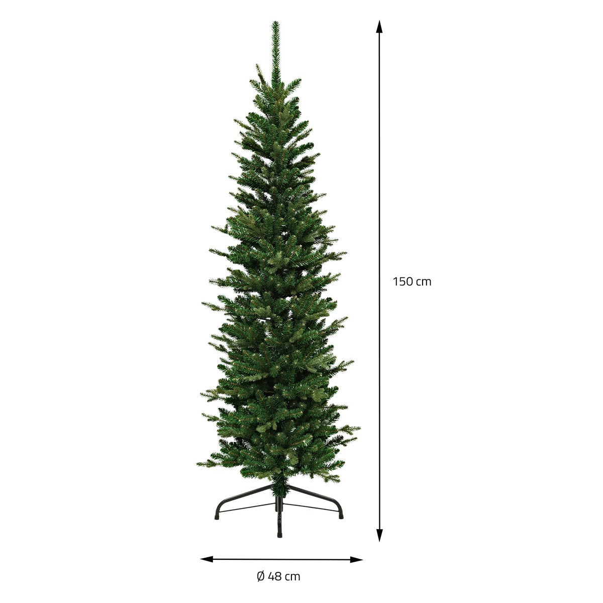 ECD Germany Haus sapin artificiel vert 150 cm étroit 689 pointes