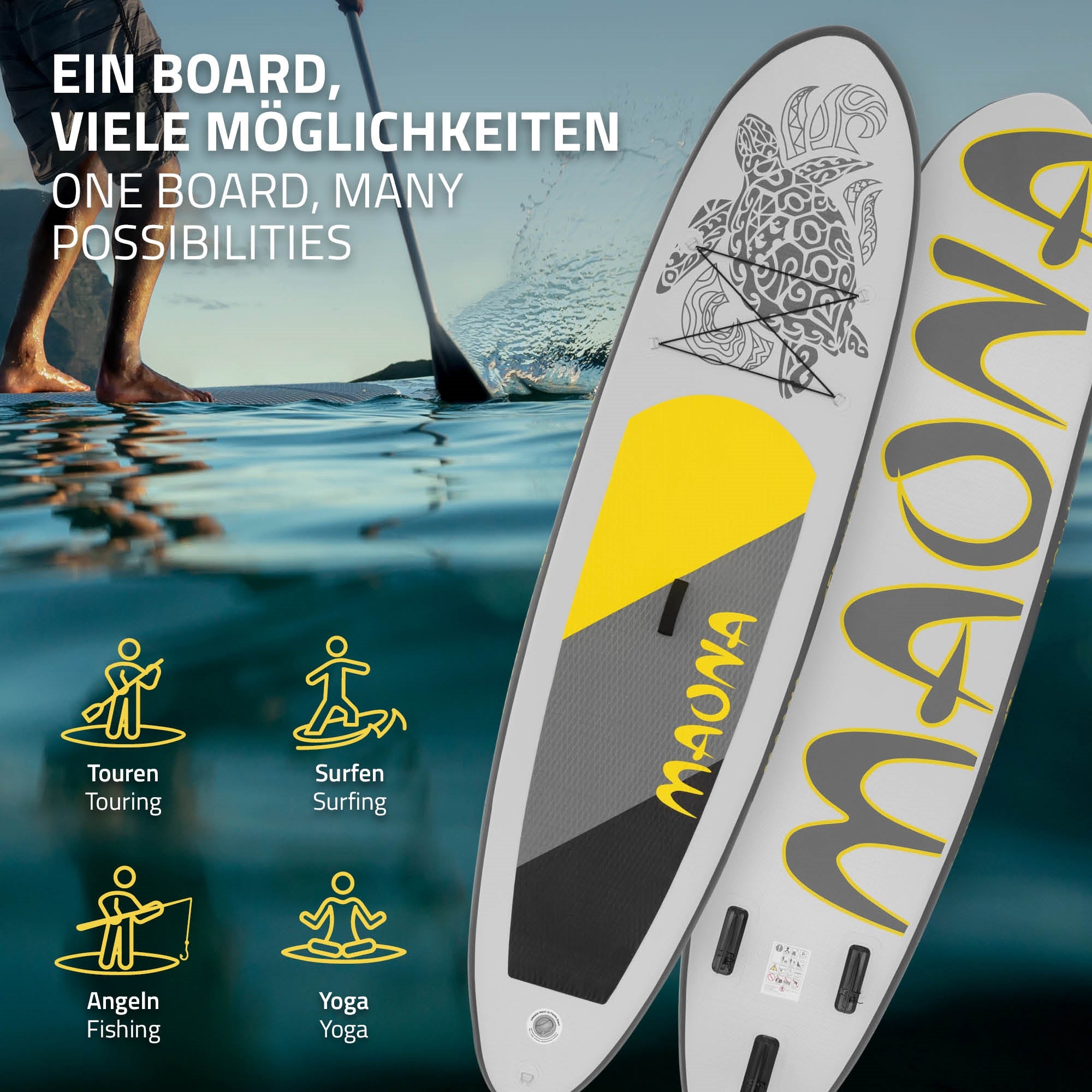 ECD Germany Maona Stand up paddle gonflable gris 308cm +pompe