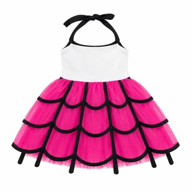 Jupon Halloween rose polyester 25 cm tutu déguisement fête