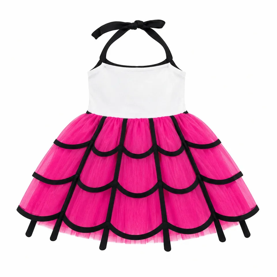 Jupon Halloween rose polyester 25 cm tutu déguisement fête