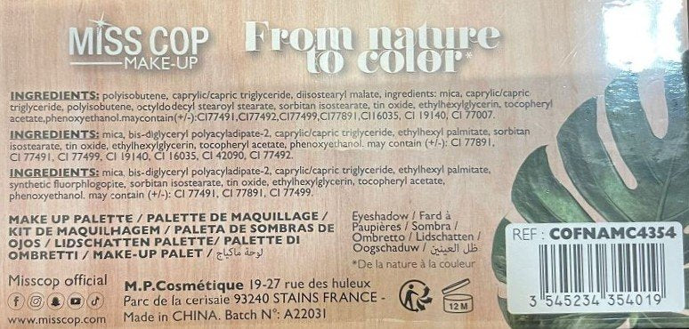 Miss Cop Palette 28 fards à paupières maquillage yeux