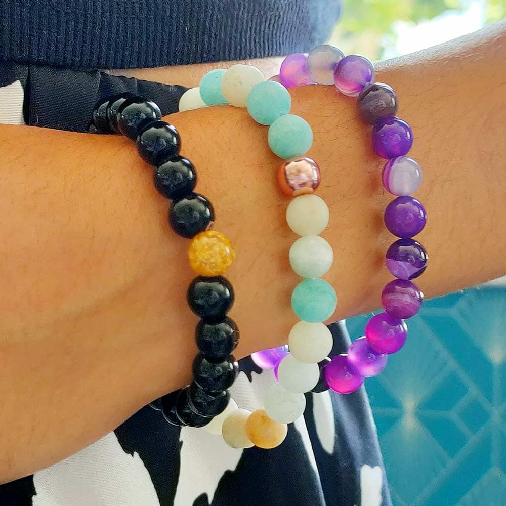 Shop-Story Lifestyle pack 3 bracelets pierres agate onyx