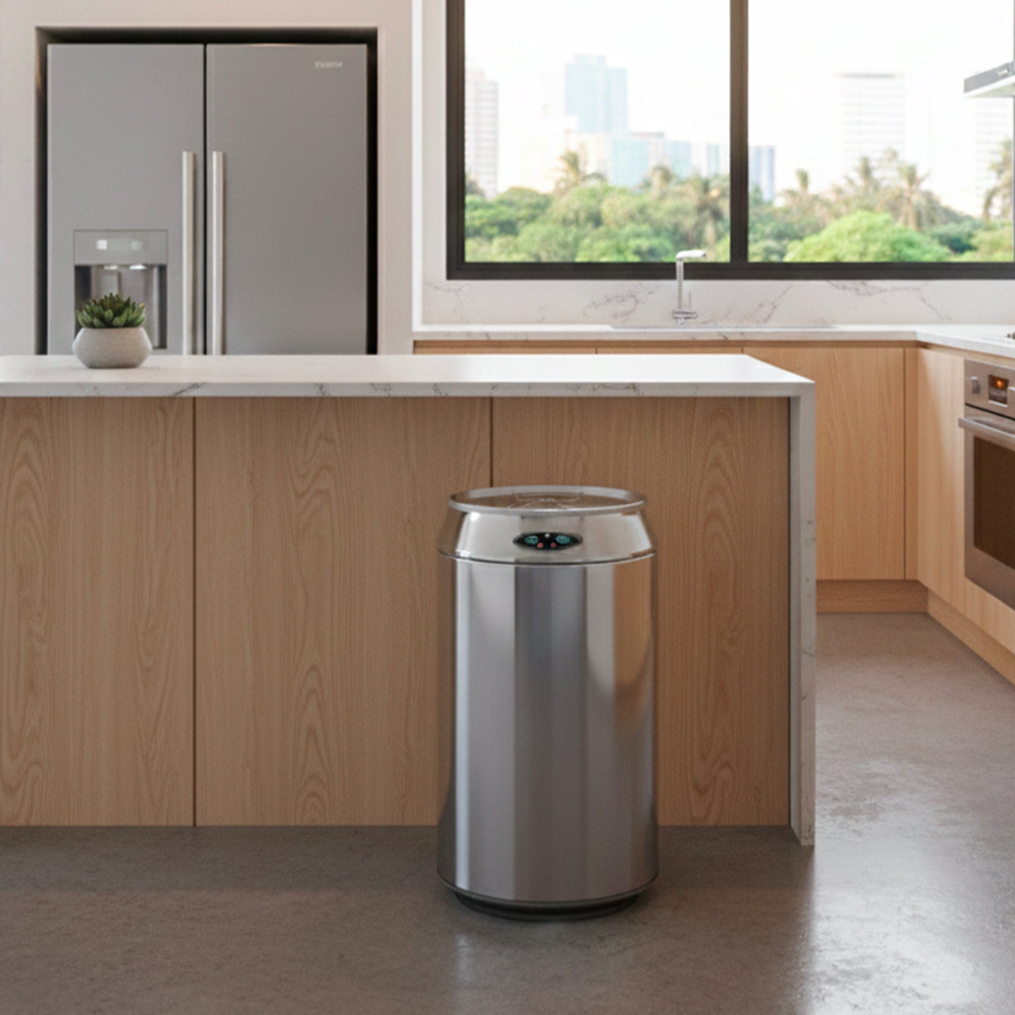 Red Deco Can poubelle cuisine automatique inox 30 L