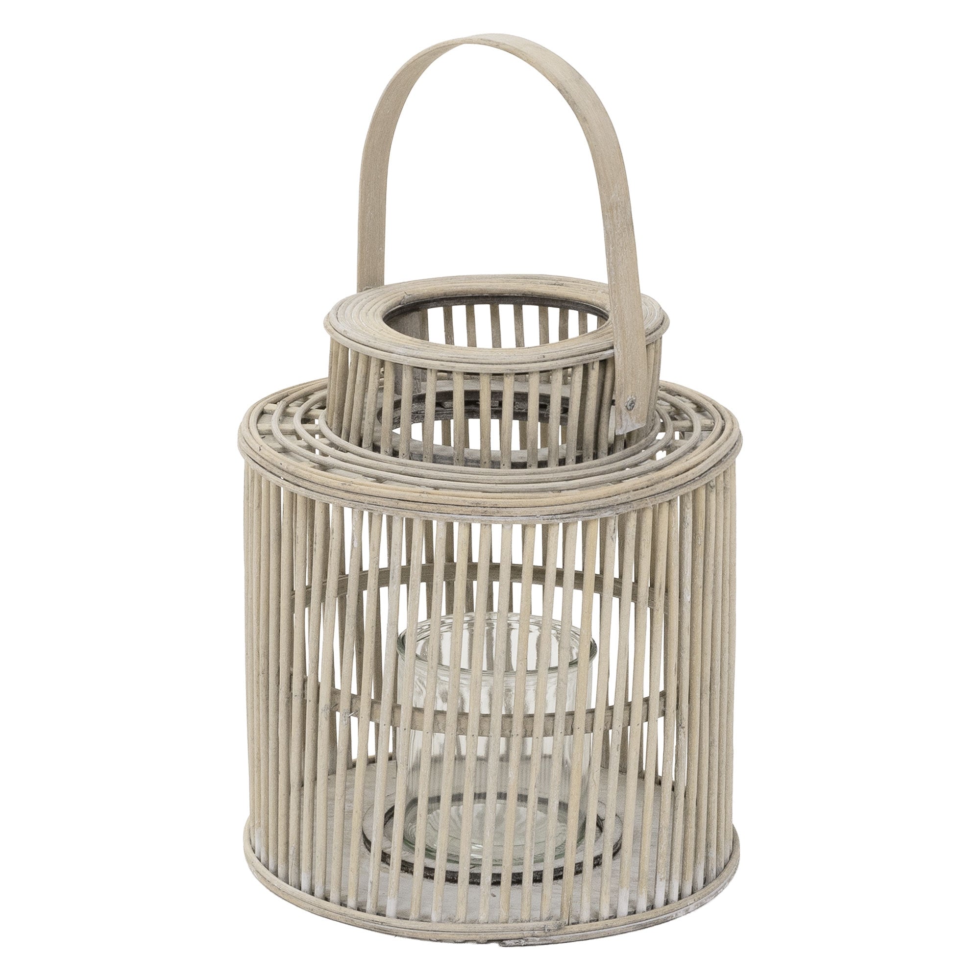 ECD Germany Garten lanterne bambou ronde photophore verre
