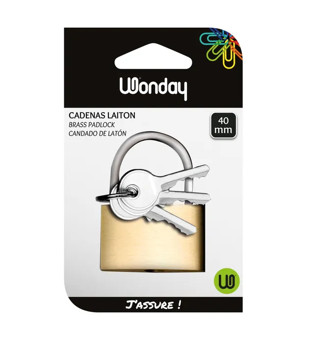 Safe Tool Sécurité des biens cadenas laiton 40 mm à clés