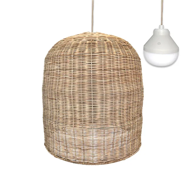 Red Deco Giacomo Nomad suspension rotin LED RGB nomade 40 cm