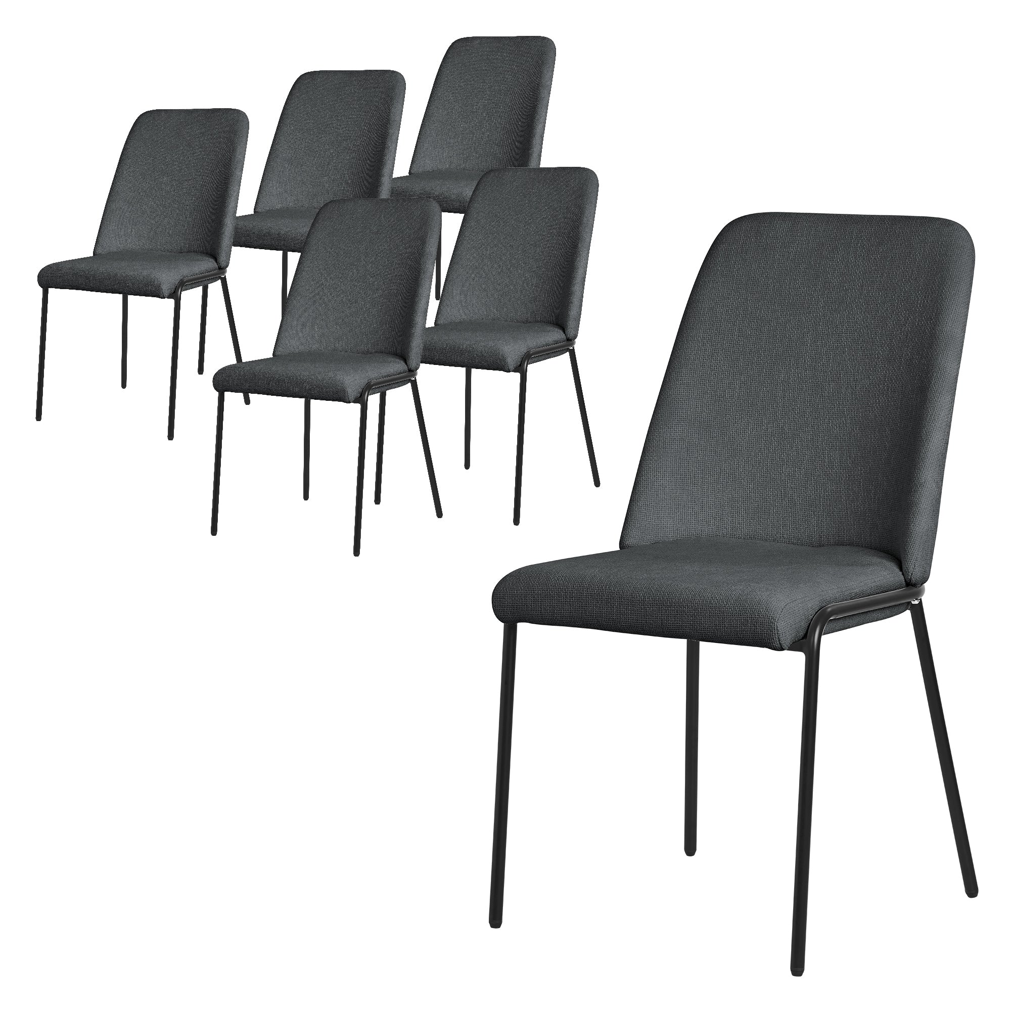 ECD Germany Möbel chaise salle à manger anthracite lot 2 dossier haut