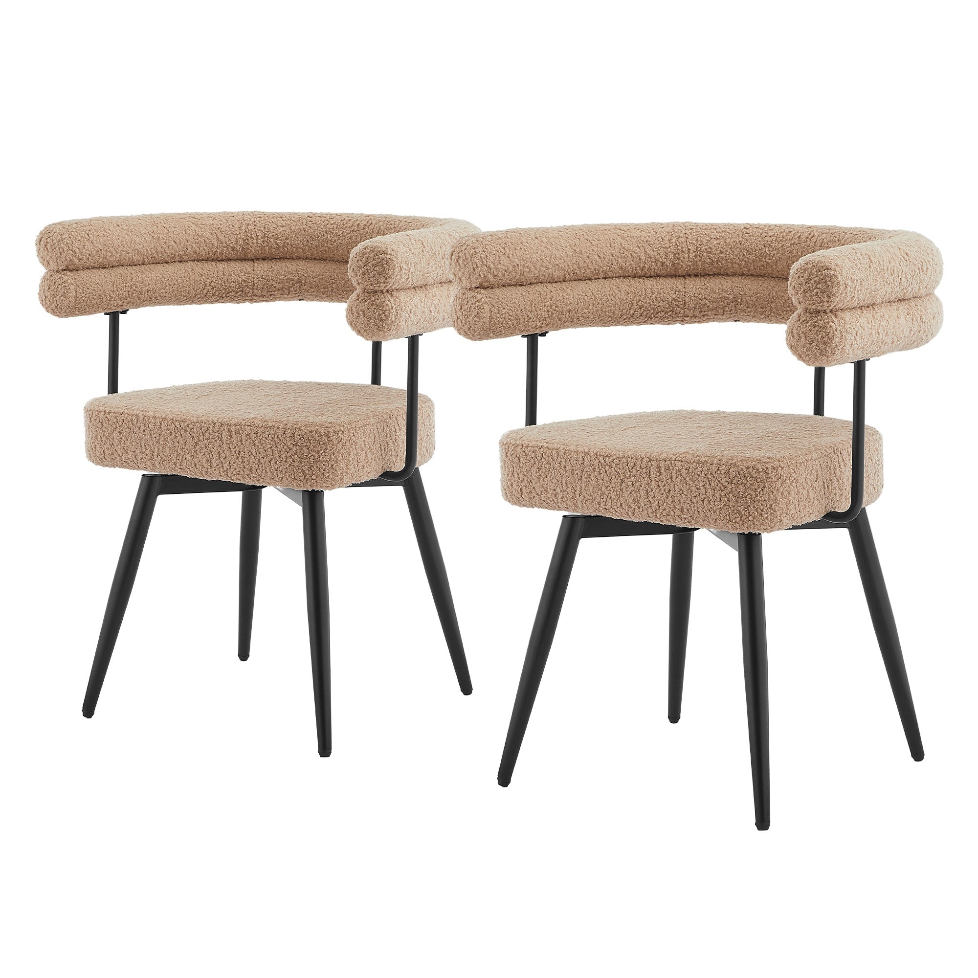 ECD Germany Möbel ML-Design chaise bouclé bleu lot de 2