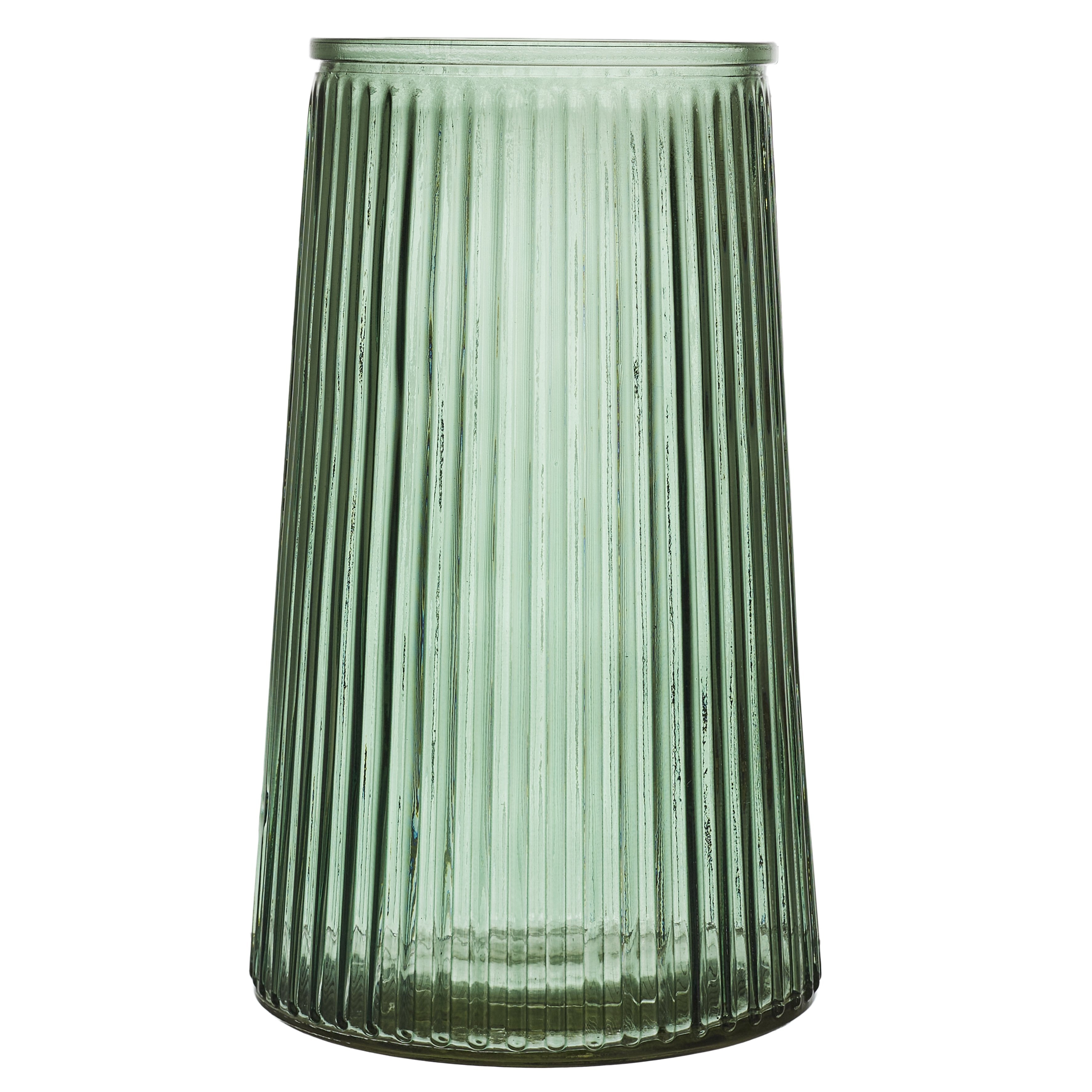 Vase strié Louise fleurs fraîches et séchées 21,5 cm