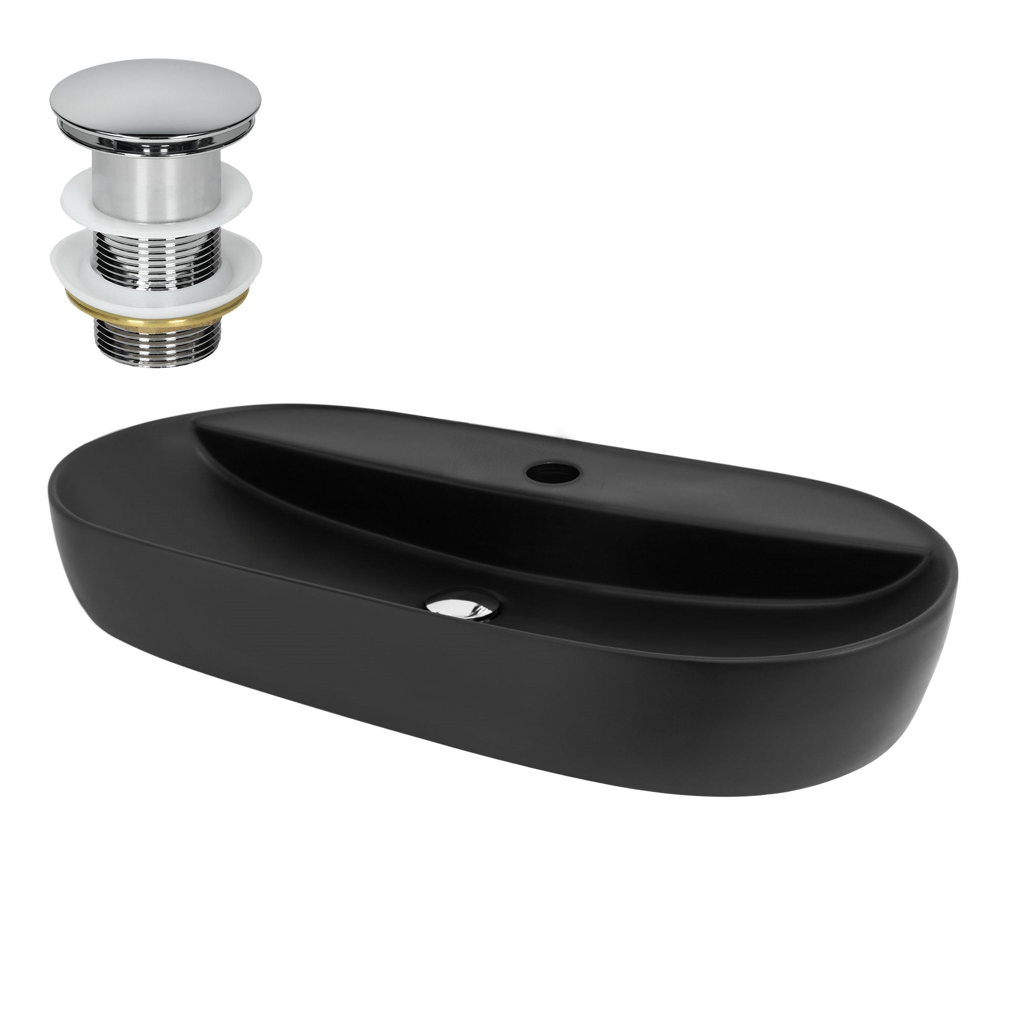 LuxeBath vasque ovale 600x400 mm blanc céramique à poser