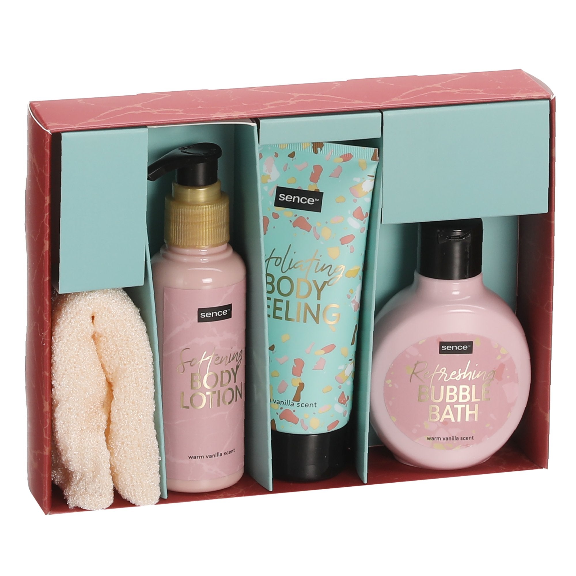 Sence Relaxing coffret bain gel gommage lotion gant