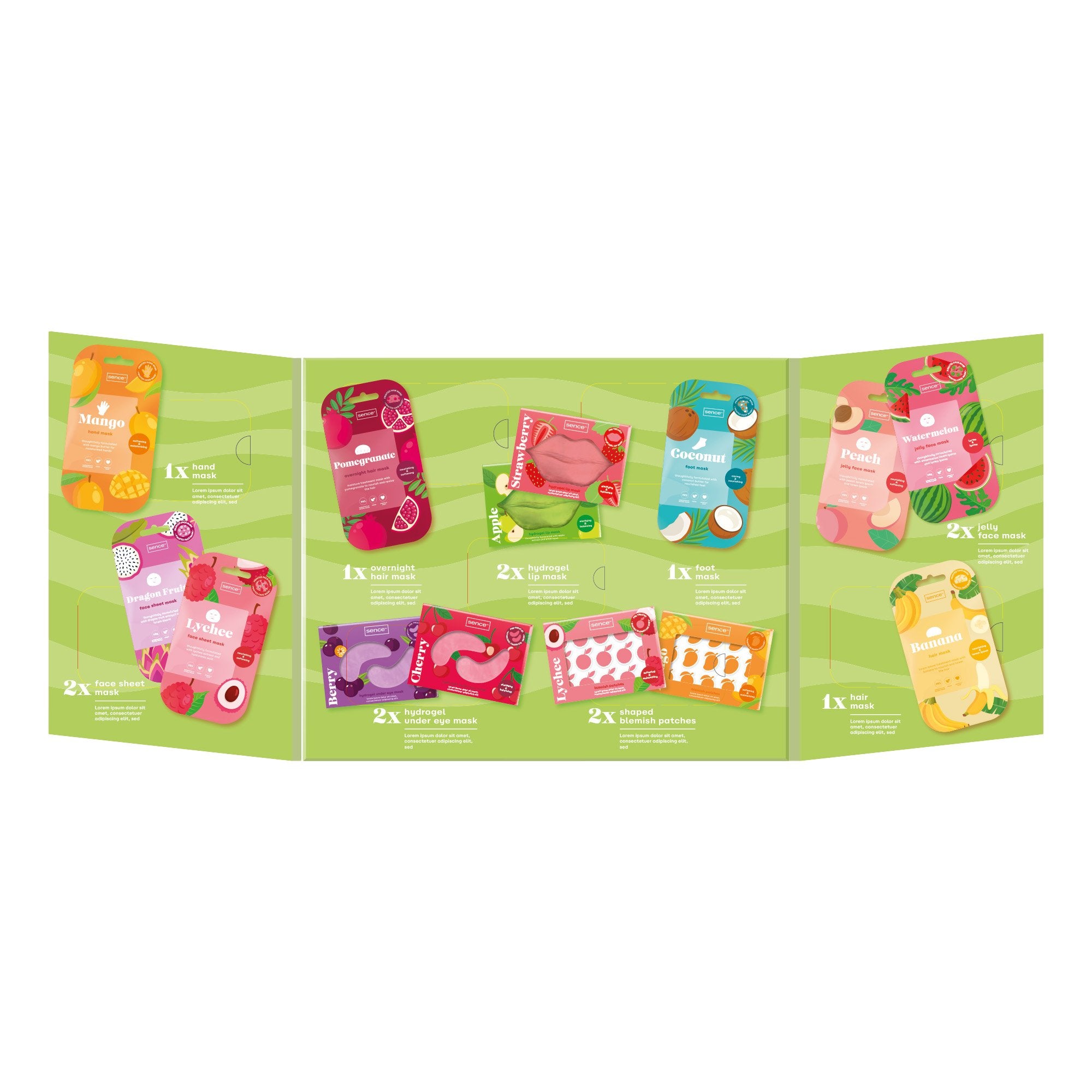 Sence coffret 14 masques visage soin beauté hydratant