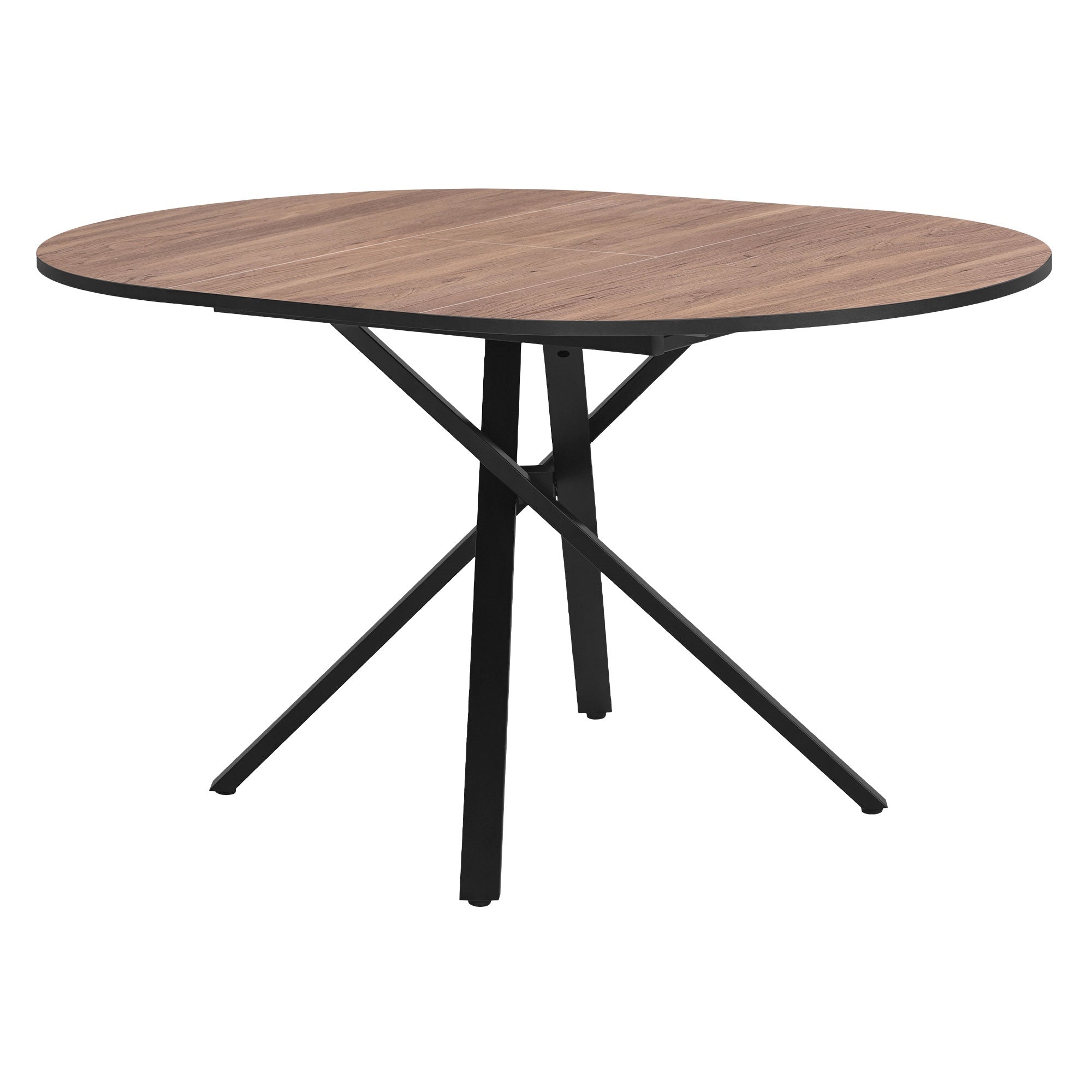 ECD Germany ML-Design table à manger ronde extensible 100-140 marron