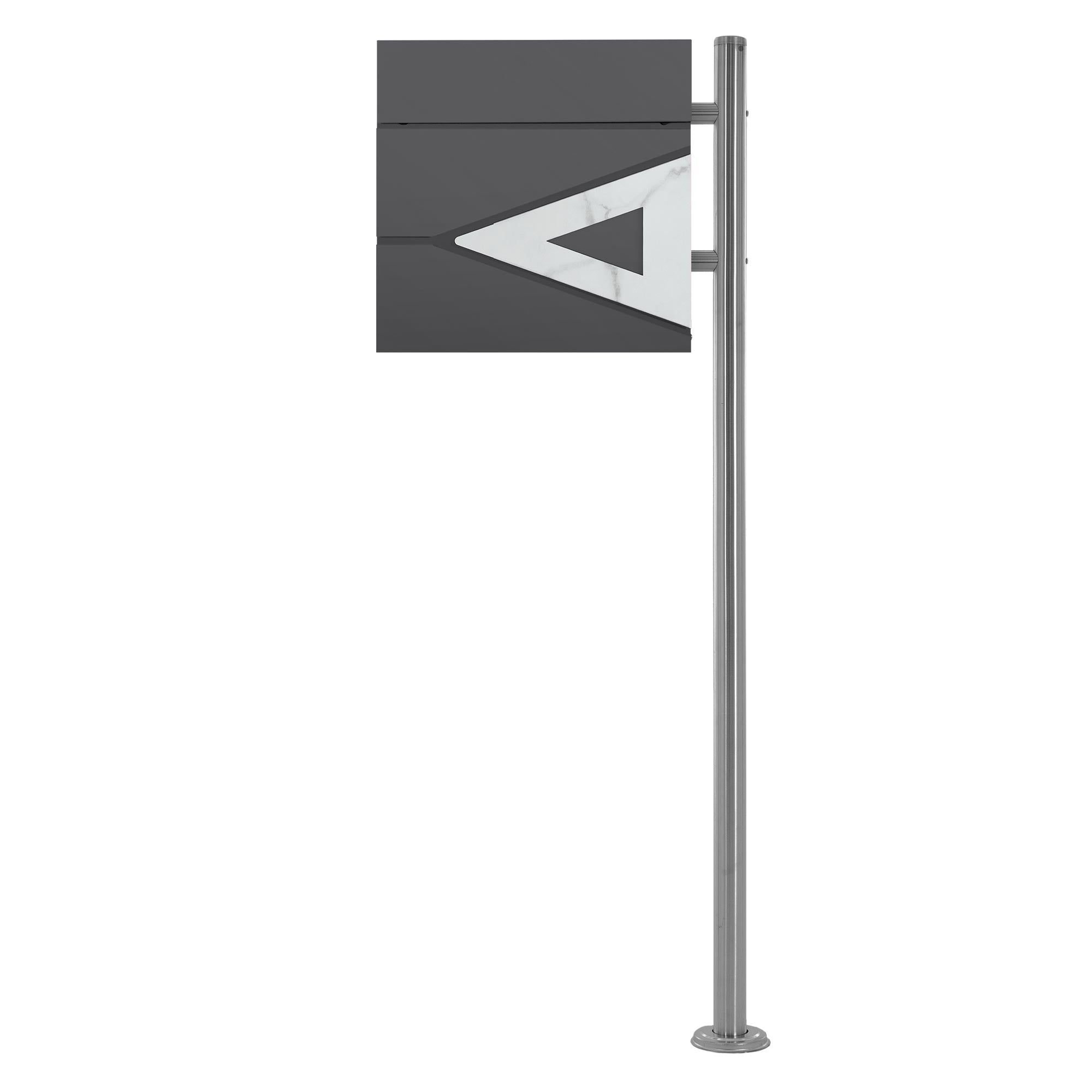 ECD Germany Boîte aux Lettres sur Pied Acier Argent 120cm