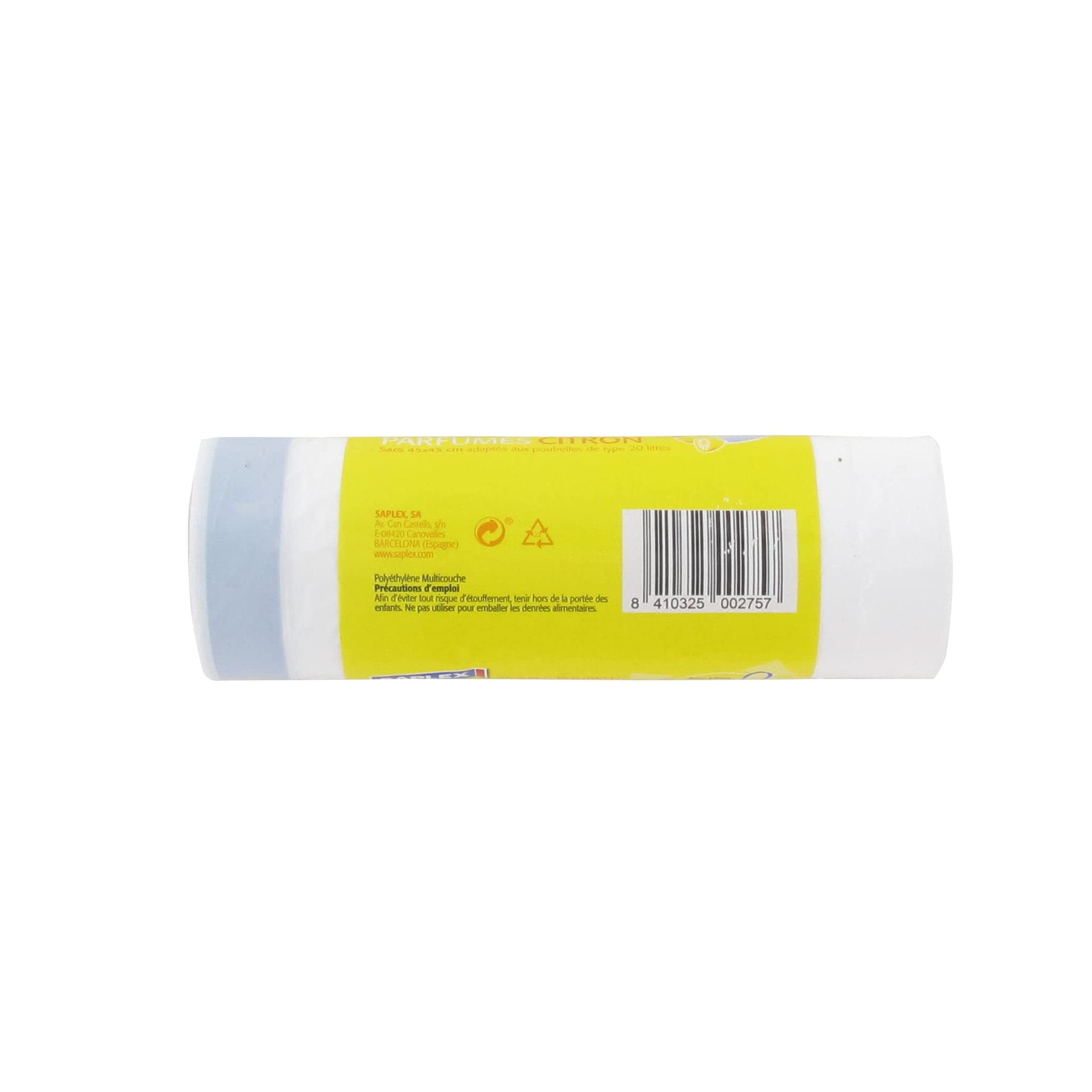 Leader Price Sacs poubelle 20 L citron x25 liens coulissants
