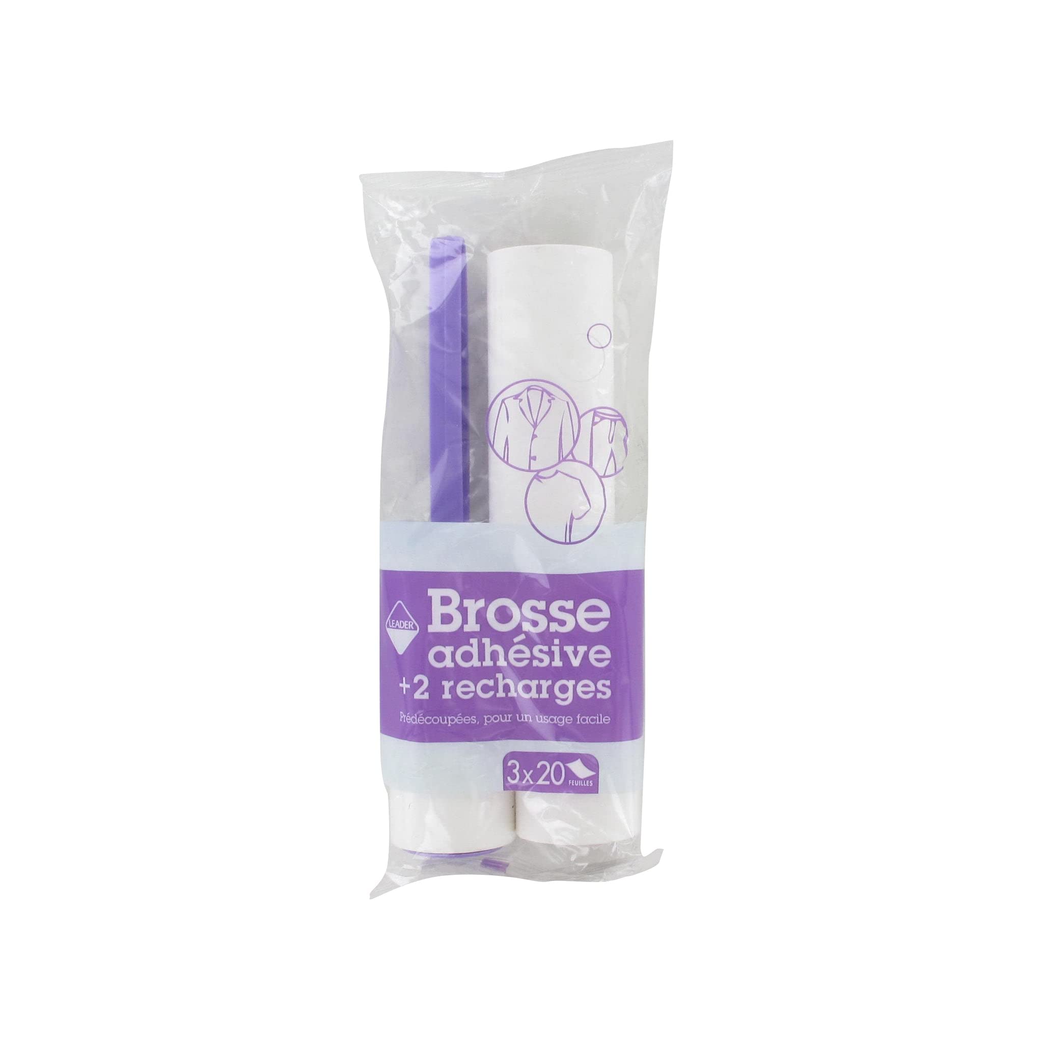 Leader Price Brosse adhésive rouleau + 2 recharges