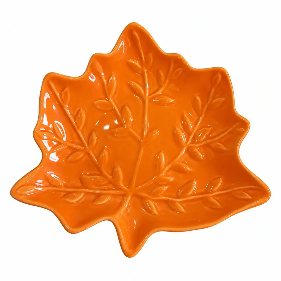 Cook Keen plat feuille érable céramique 19 cm automne table