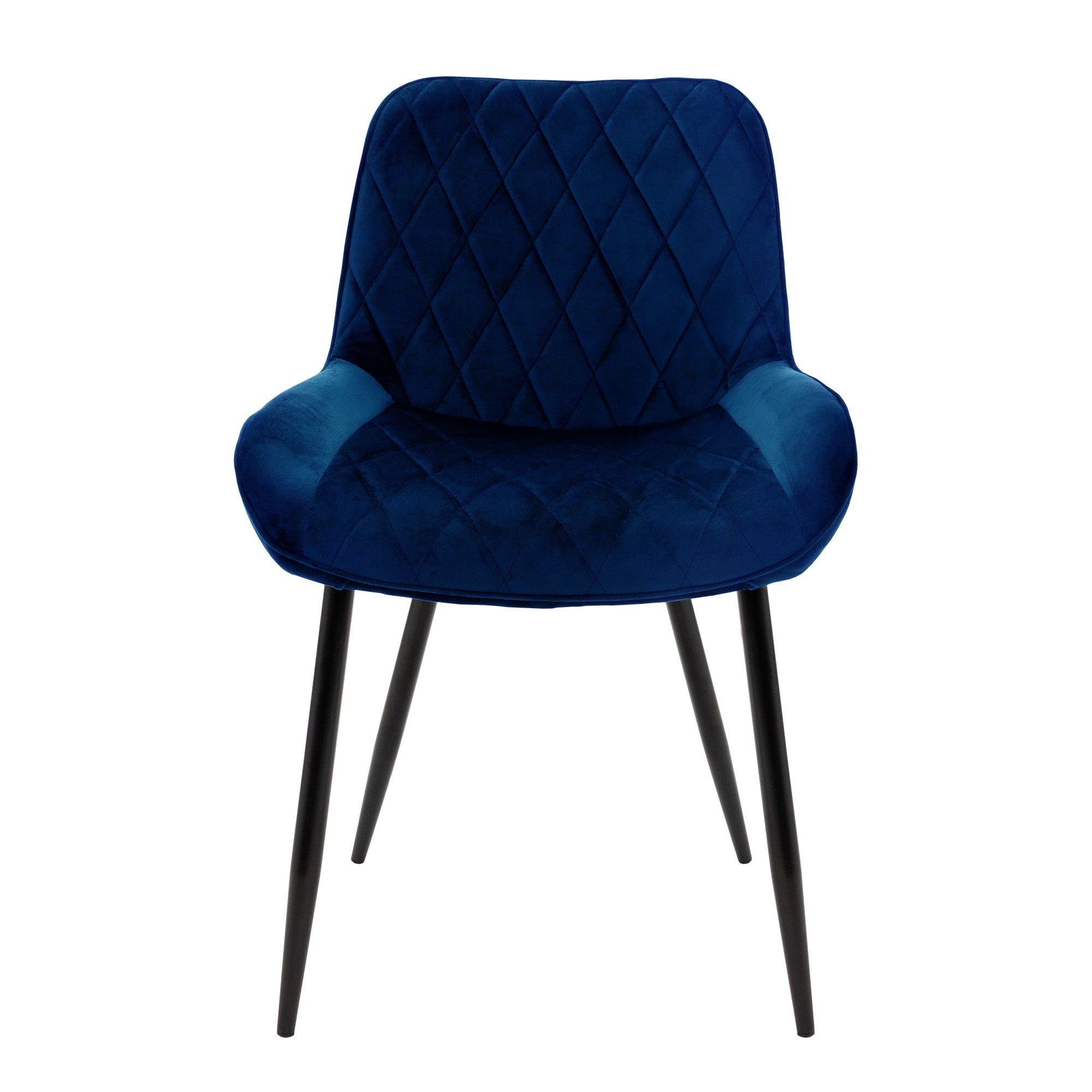 ECD Germany Möbel chaises salle à manger velours bleu foncé lot de 4