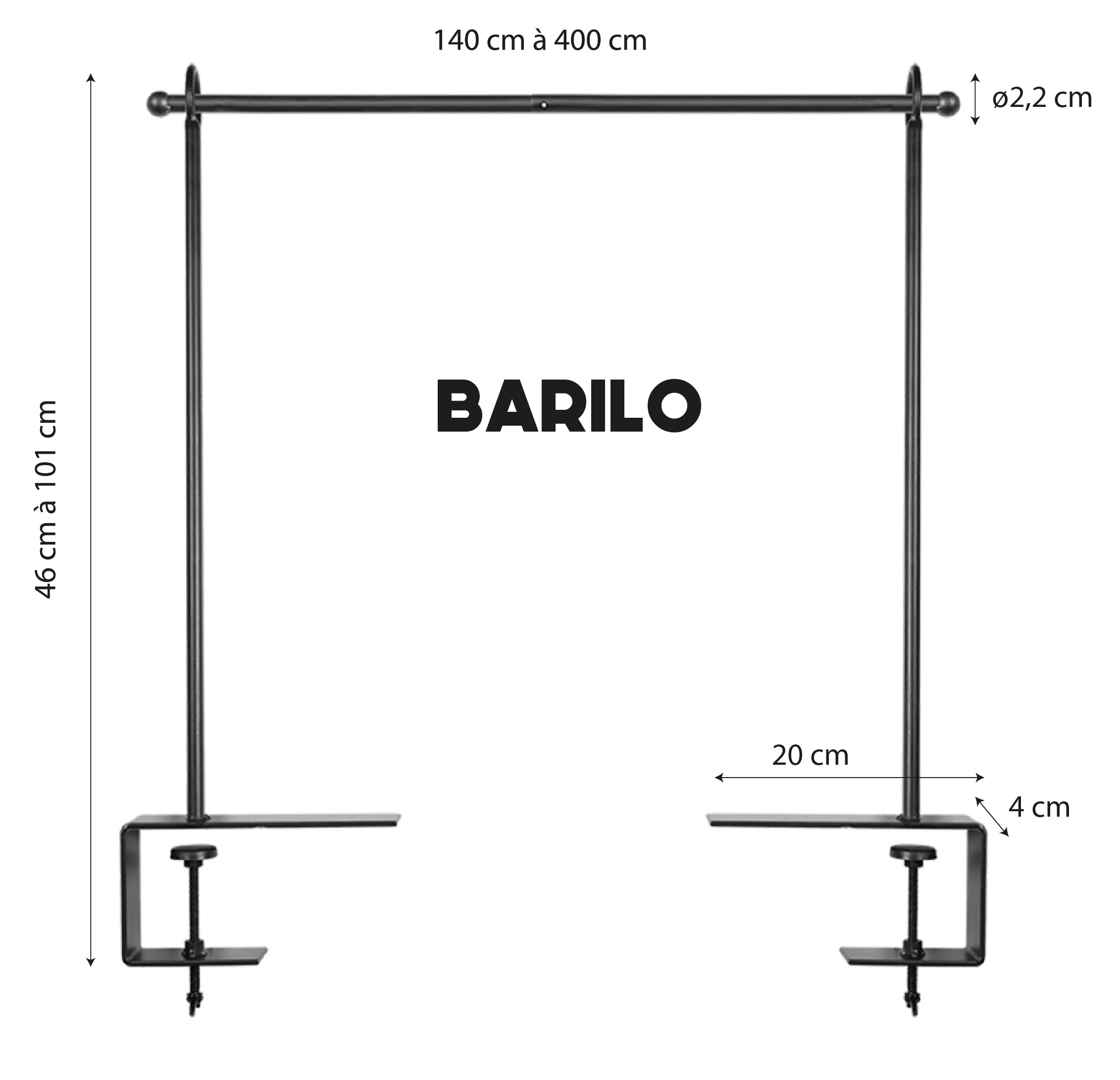 Red Deco Barilo support table métal pour guirlande