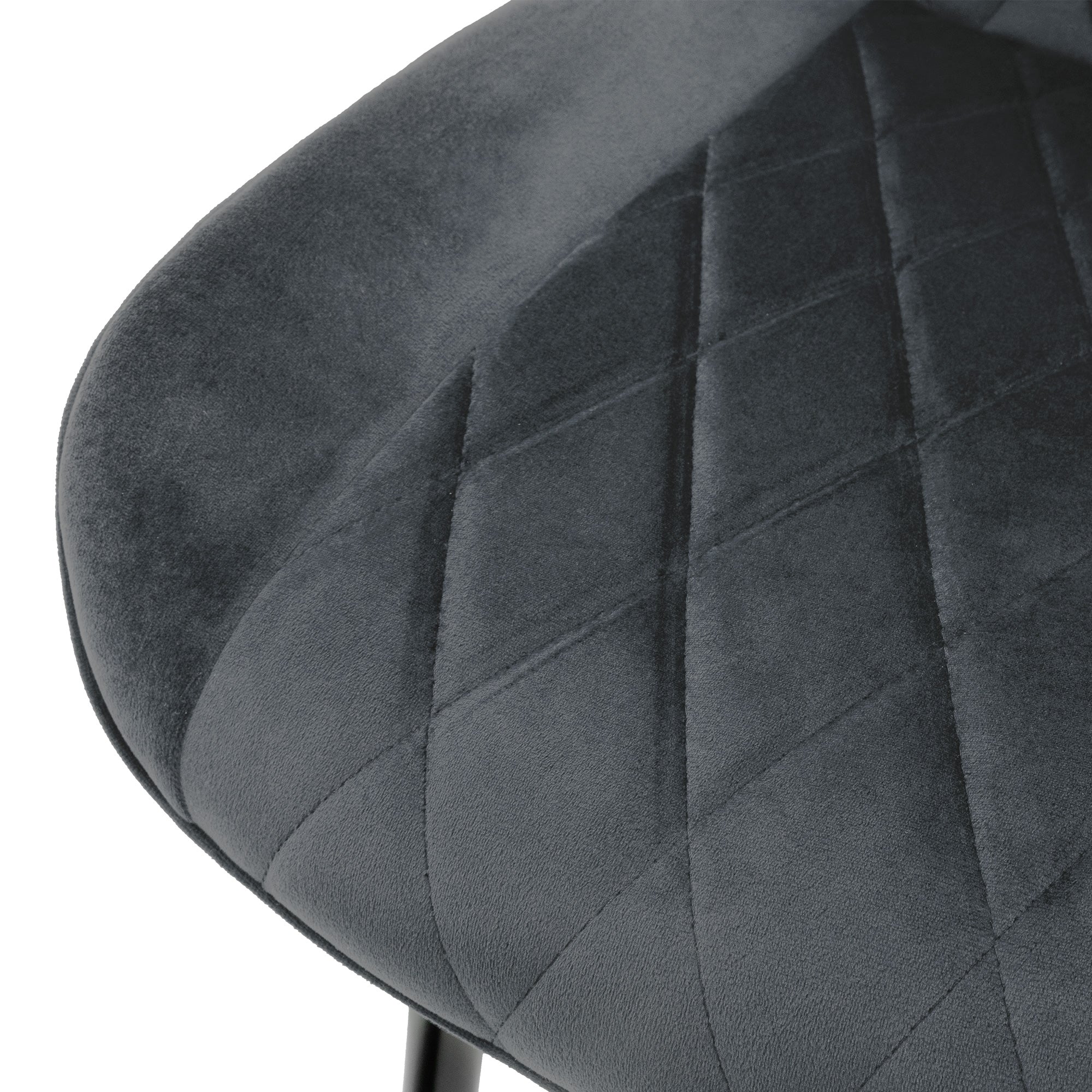 ECD Germany Möbel Chaise velours anthracite lot de 6 matelassée