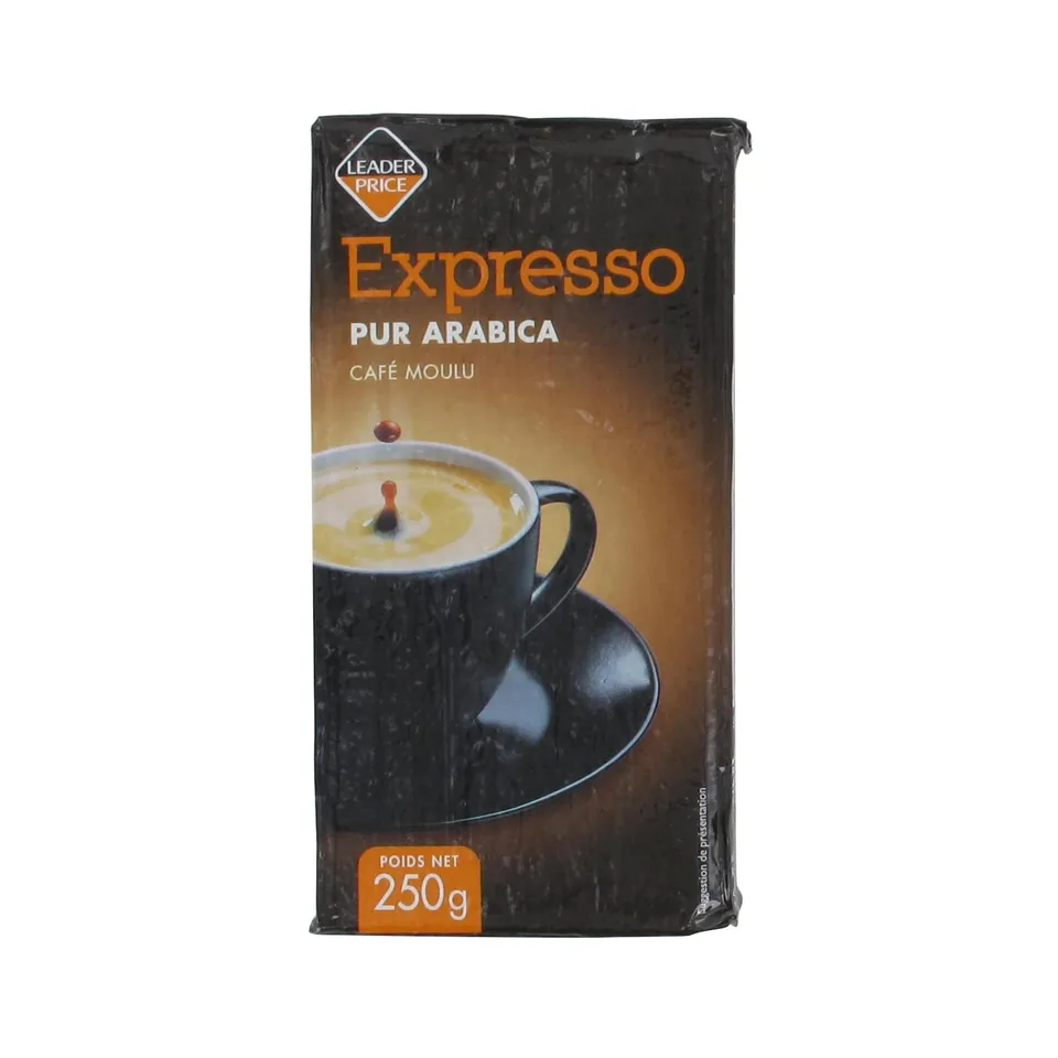 Leader Price Petit-déjeuner Expresso pur arabica café moulu 250g