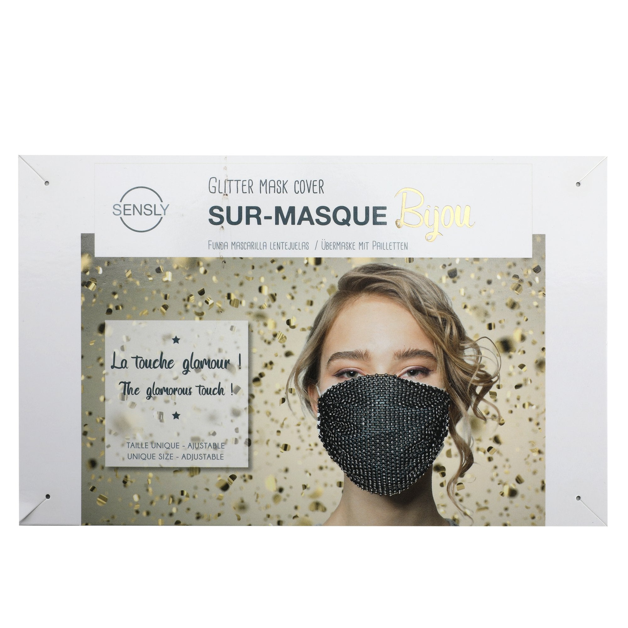 Stokomani Beauté Surmasque paillette visage blanc noir rose