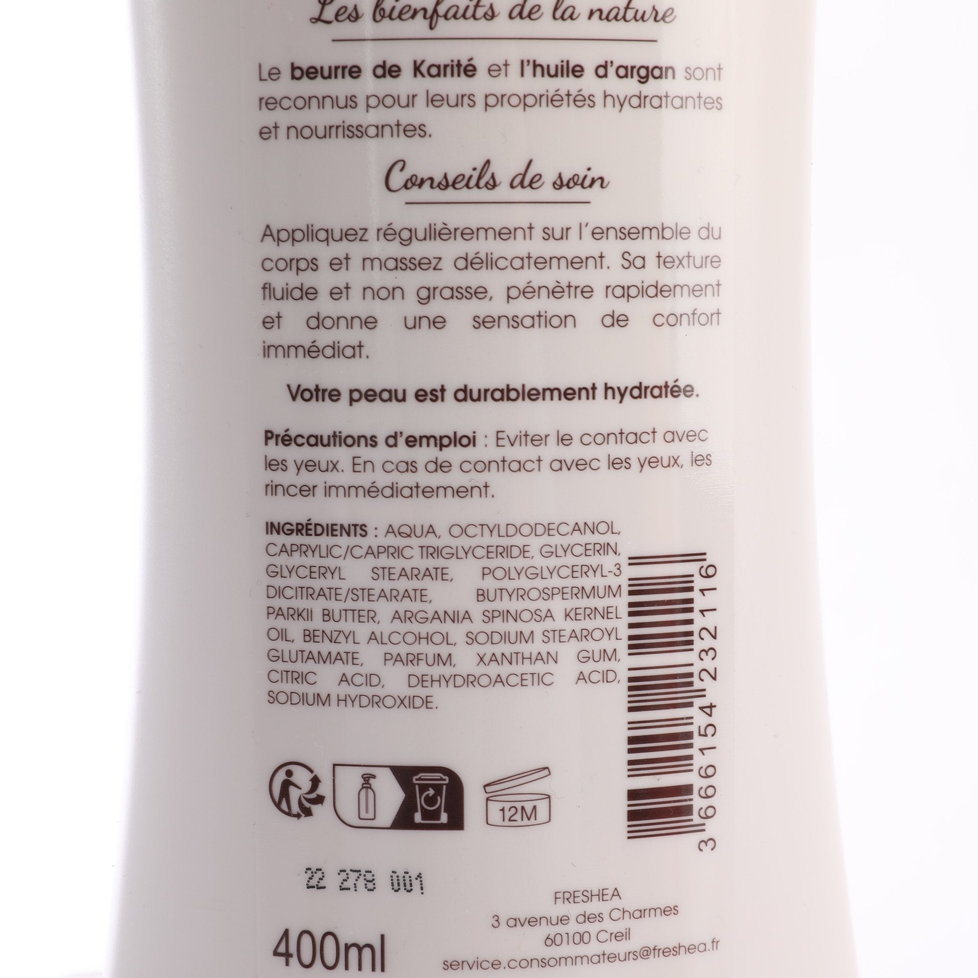 Stokomani Beauté Lait corps argan karité anti-dessèchement