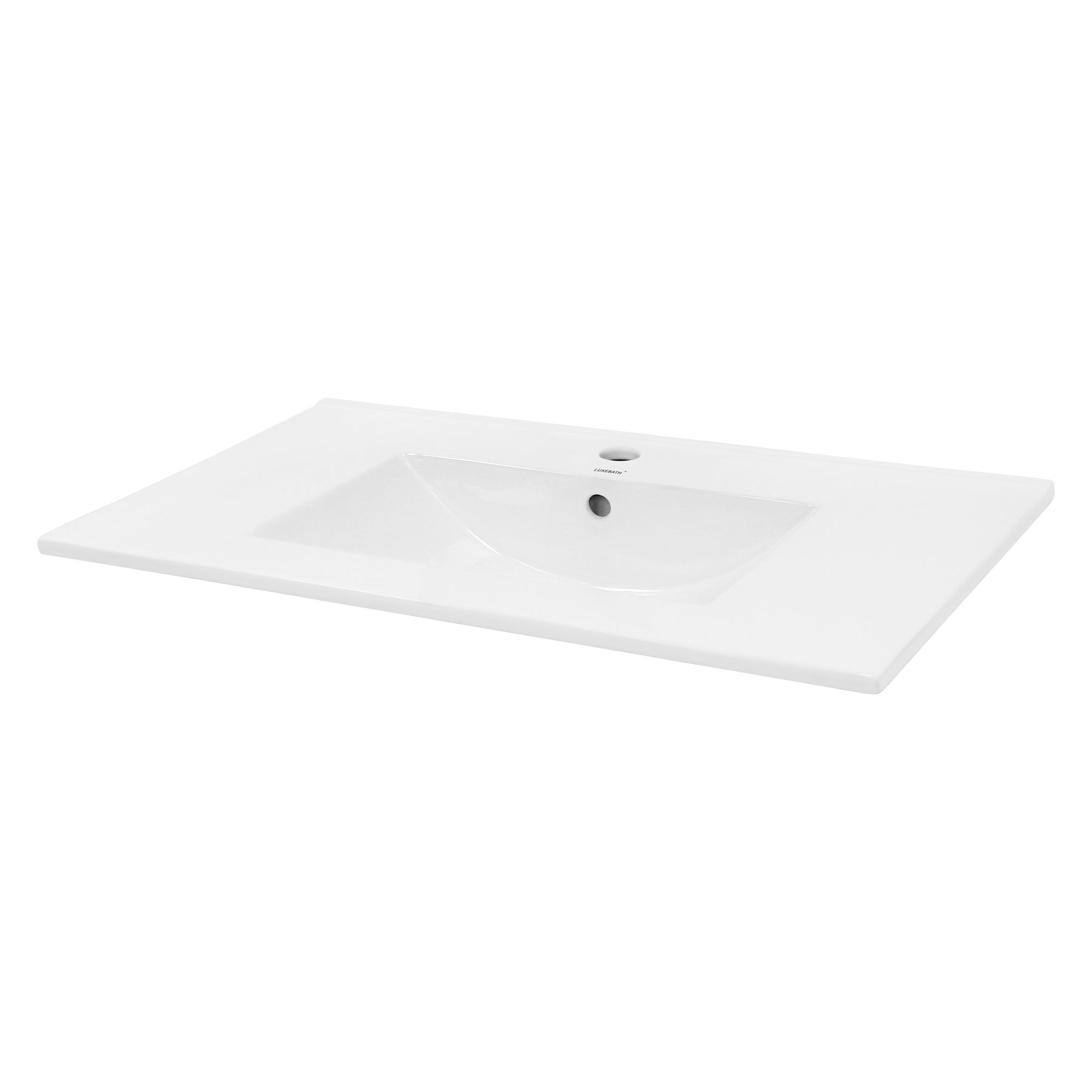 LuxeBath lavabo encastrable céramique blanc 81x46,5 avec bonde