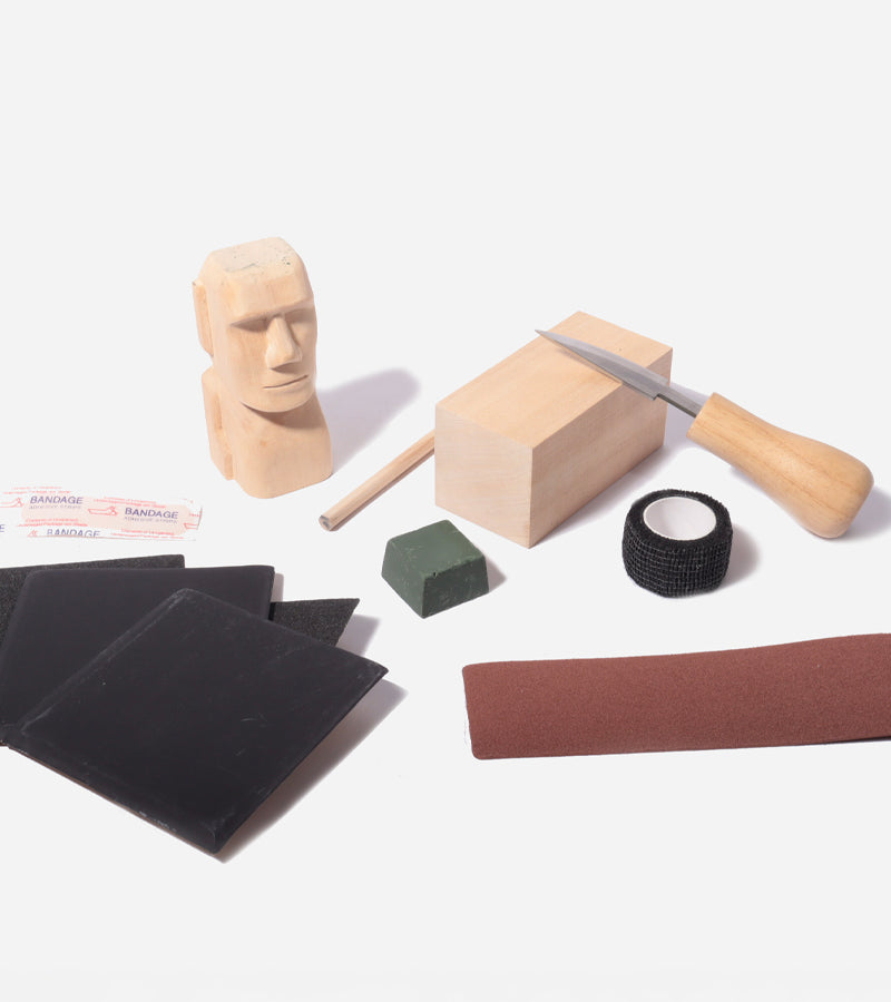 L'avant gardiste Kit sculpture Moai bois DIY statue créatif