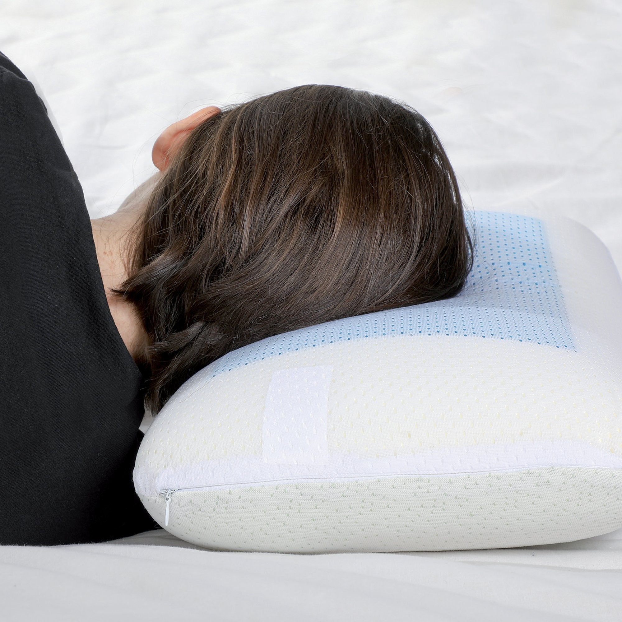 Stokomani Maison Oreiller ergonomique gel blanc mémoire de forme