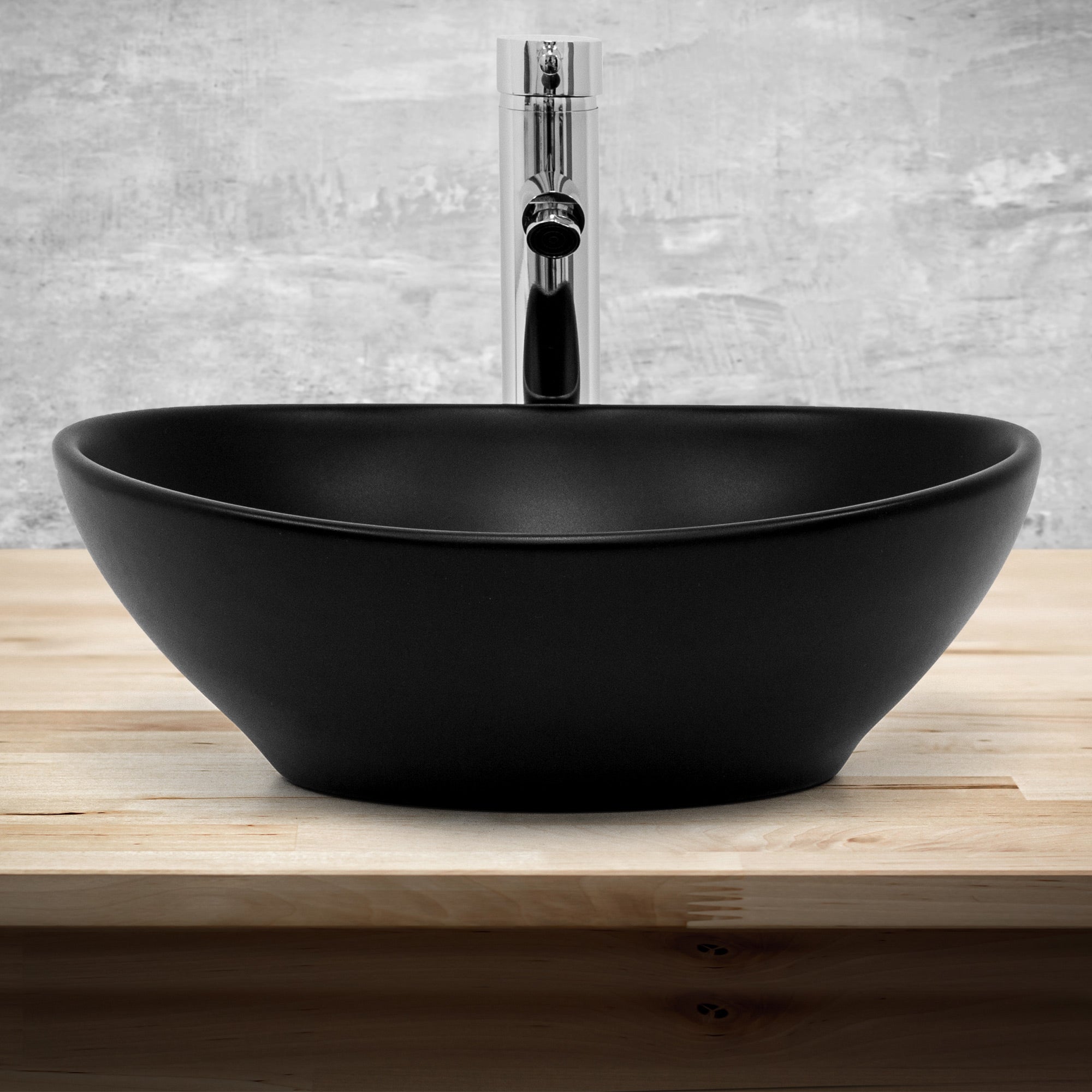ECD Germany Sanitär Vasque ovale céramique noire 41 cm