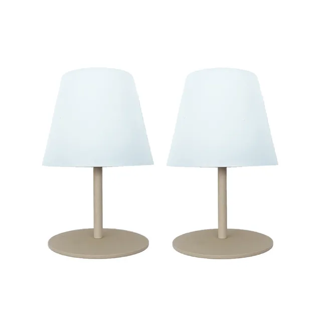 Red Deco Twins set 2 lampes sans fil crème H16cm USB-C