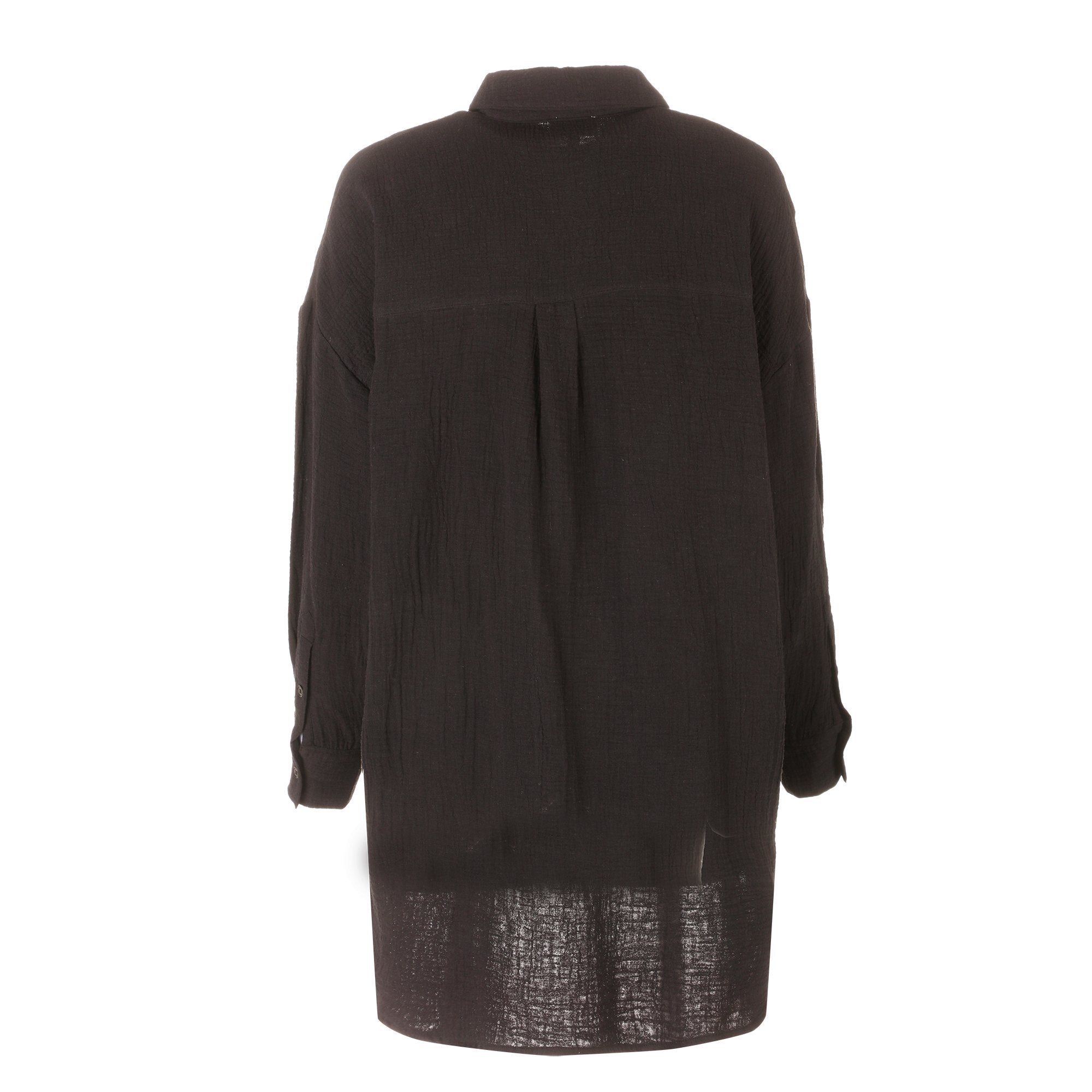 Stokomani Mode chemise oversize gaze coton noire