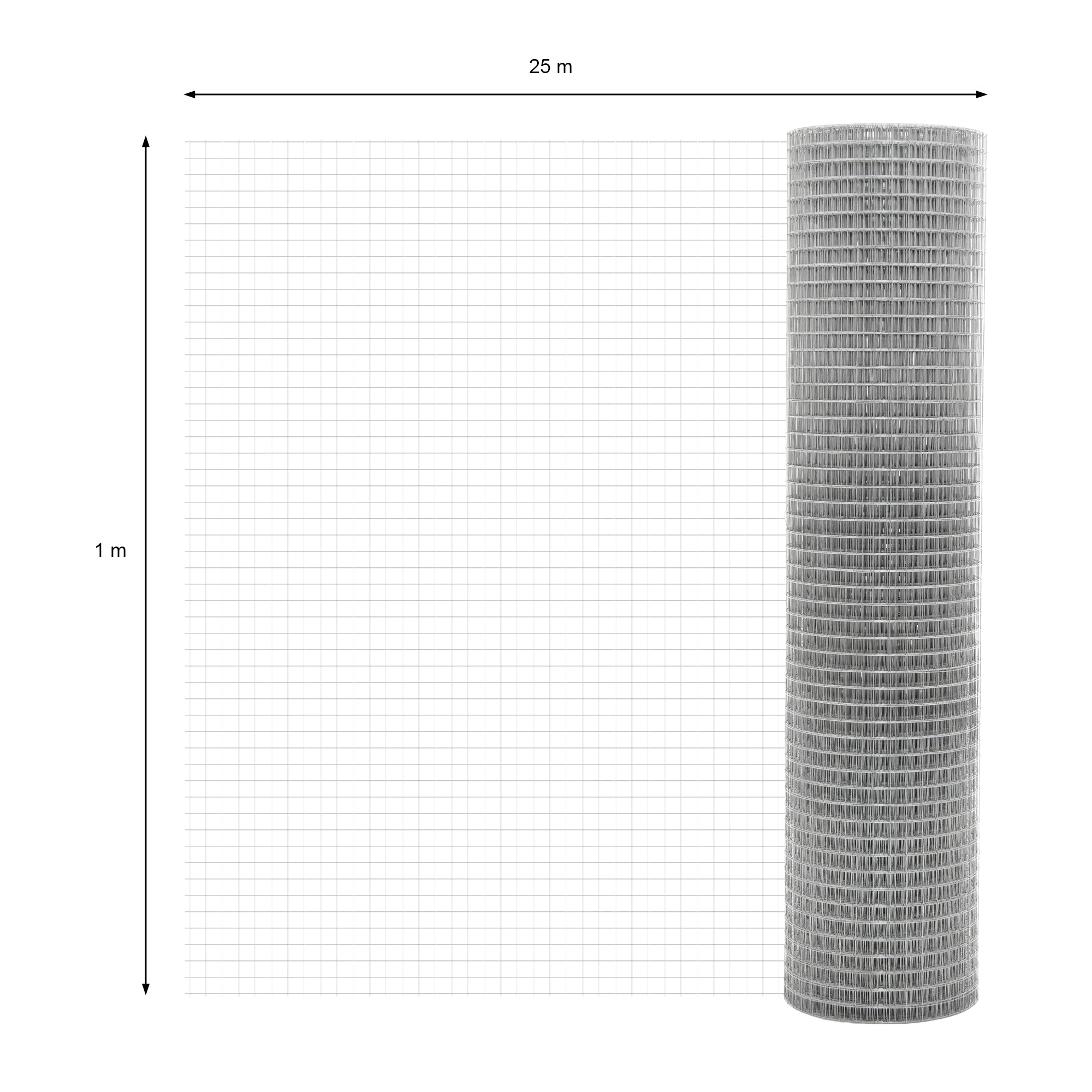 ECD Germany Garten grillage volière galvanisé argent 1x25m maille 19mm