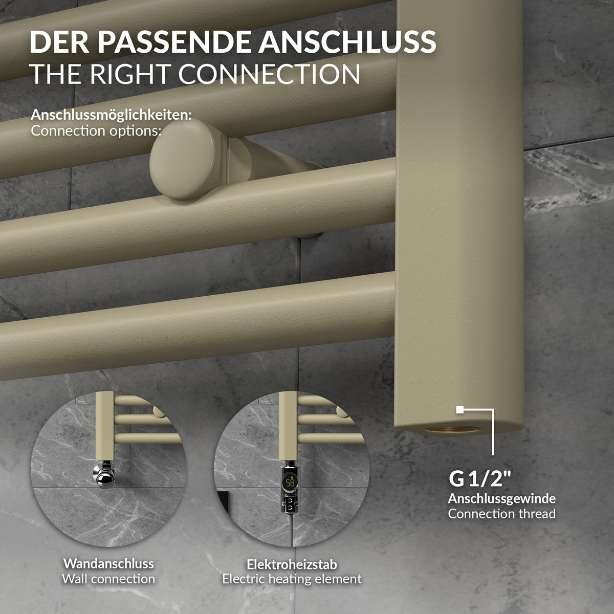 ECD Germany Sahara 400x1200 radiateur salle de bain beige