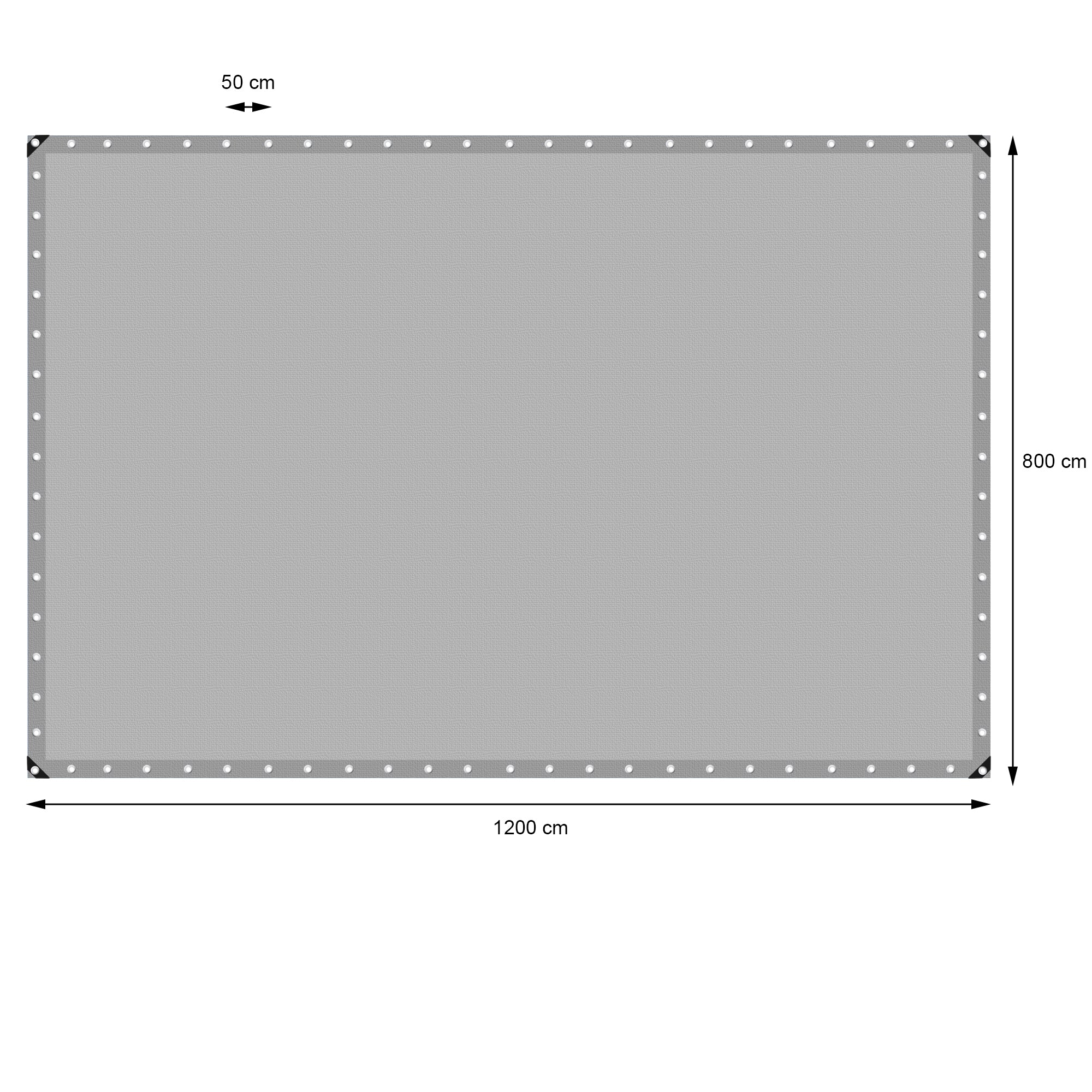 ECD Germany Garten Bâche 8x12 m grise 260g PE œillets
