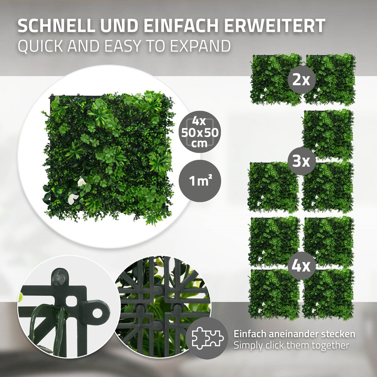 ECD Germany Haus & Wohnen mur végétal White Jasmine 50x50 lot 4