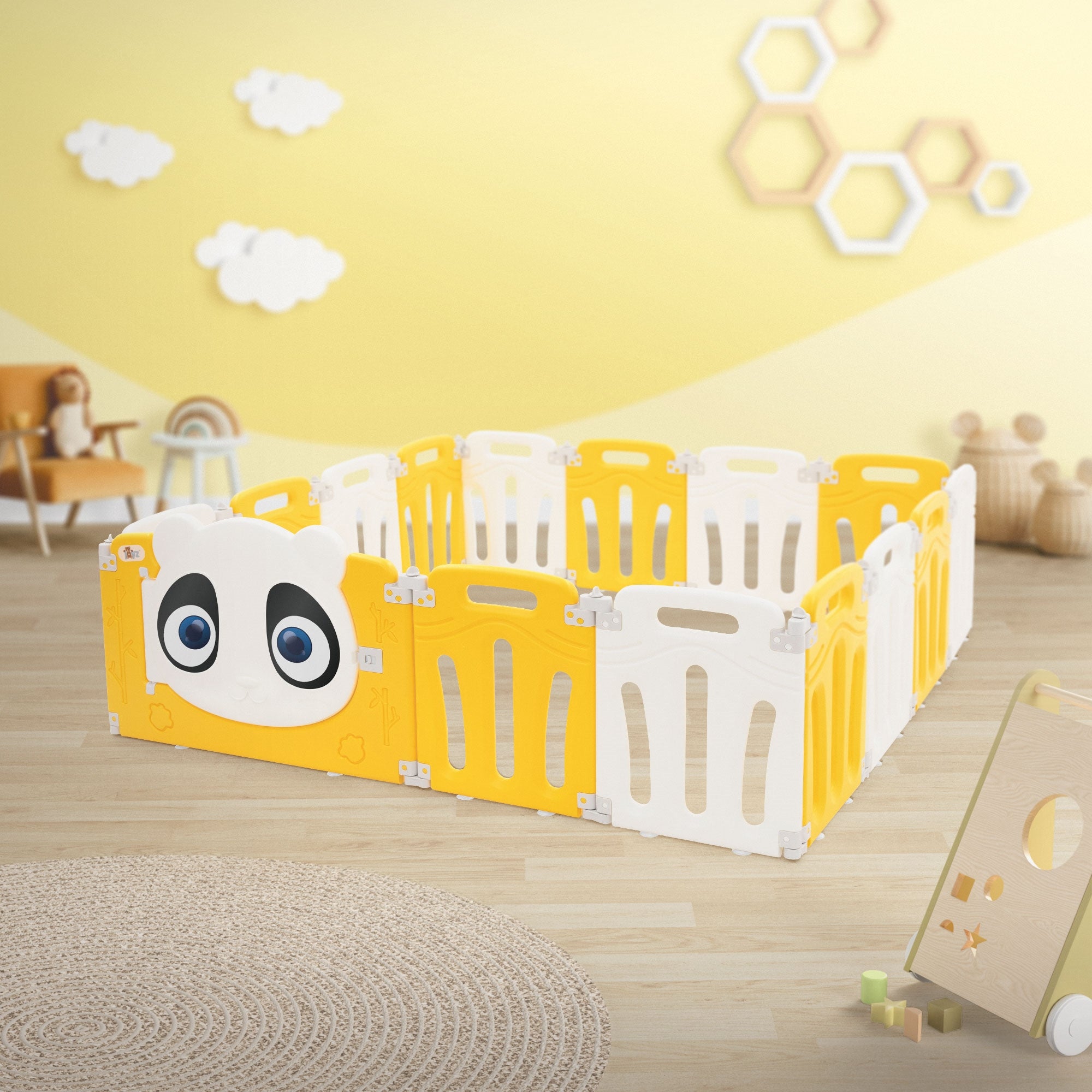 ECD Germany Kinder parc bébé panda 160x160 cm pliable