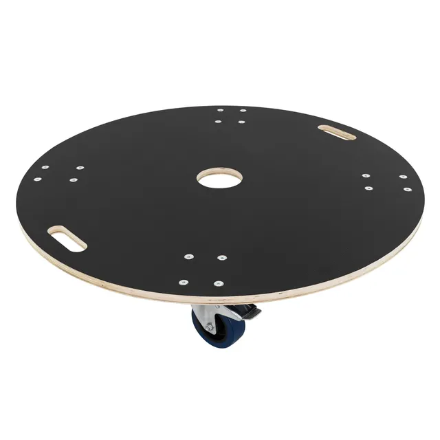 ECD Germany plateau roulant rond 87 cm bois 800 kg avec freins