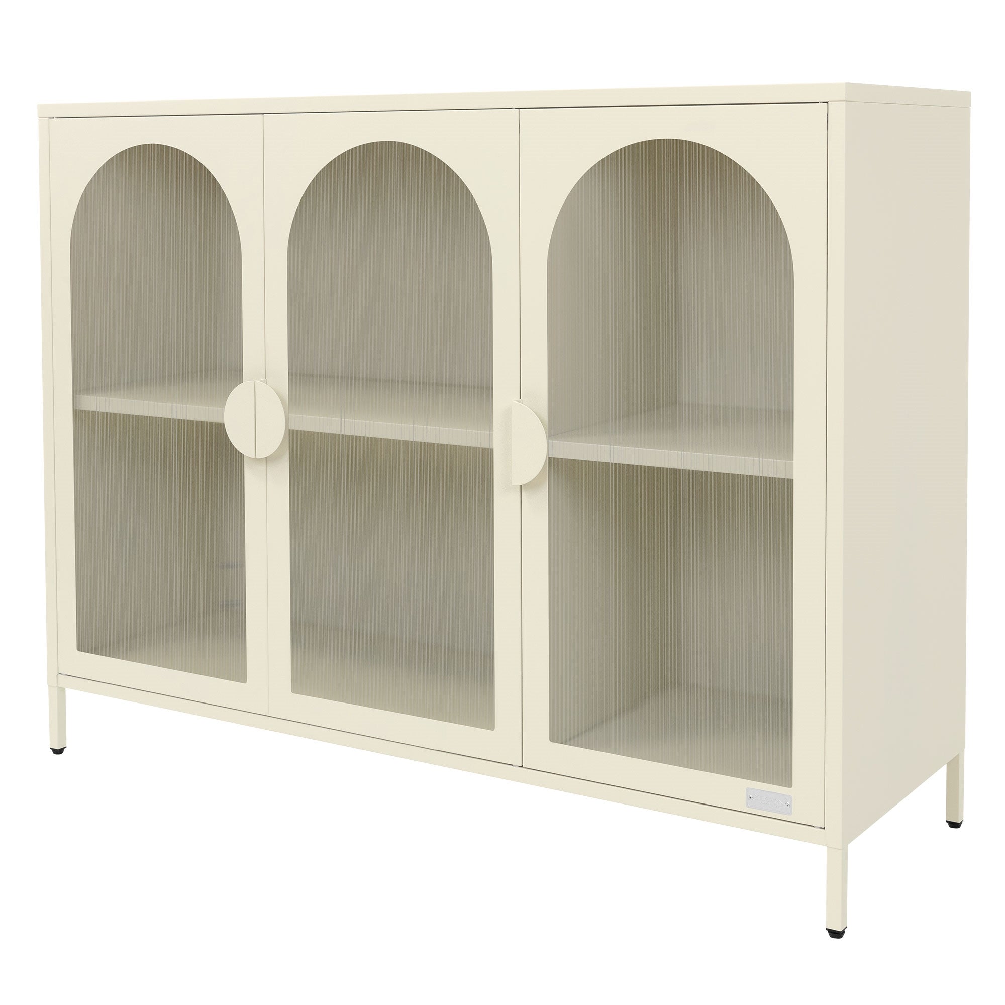 ECD Germany ML-Design armoire vitrine acier blanc 120x93x40