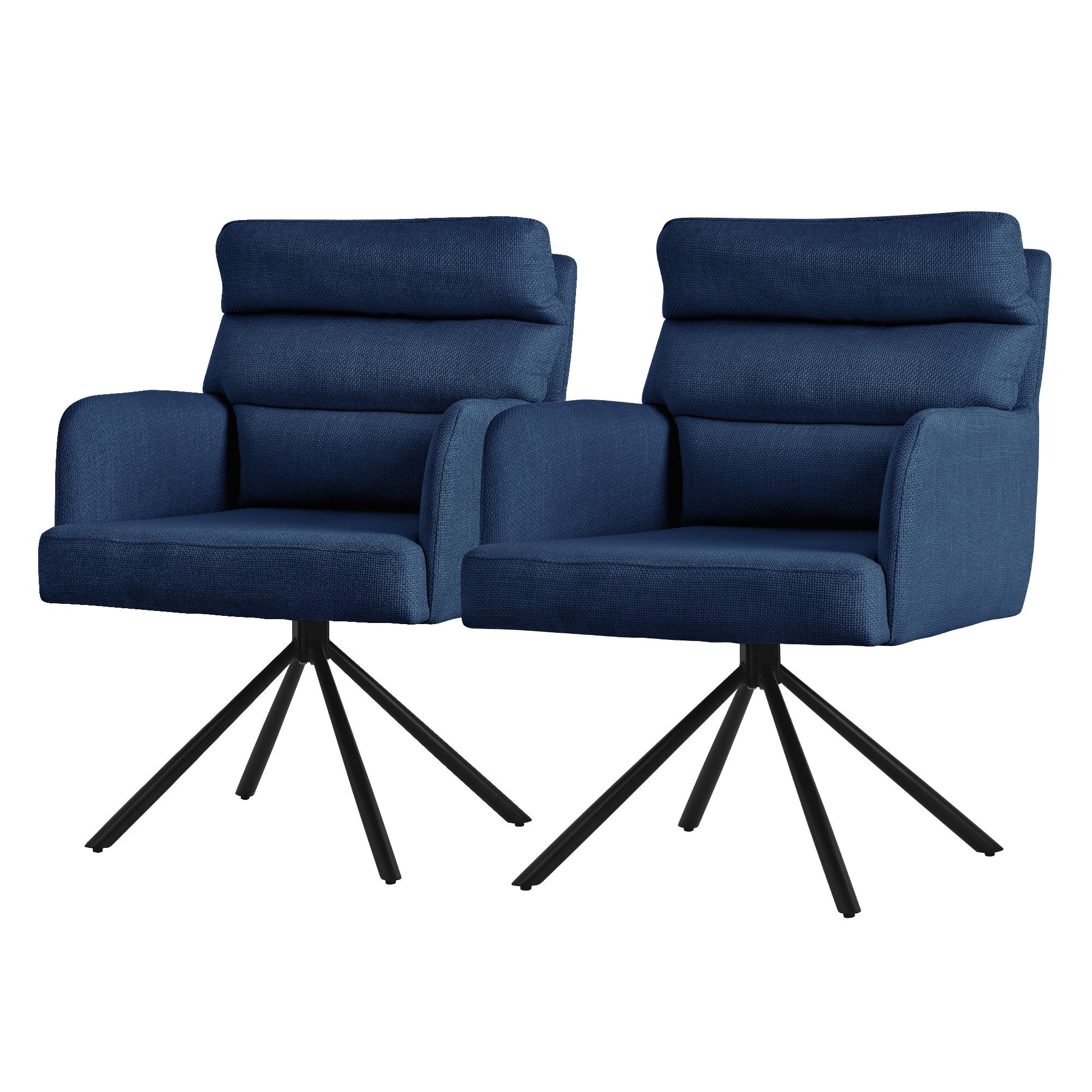 ECD Germany Möbel Chaise salle à manger tissu anthracite lot 1 pivotante