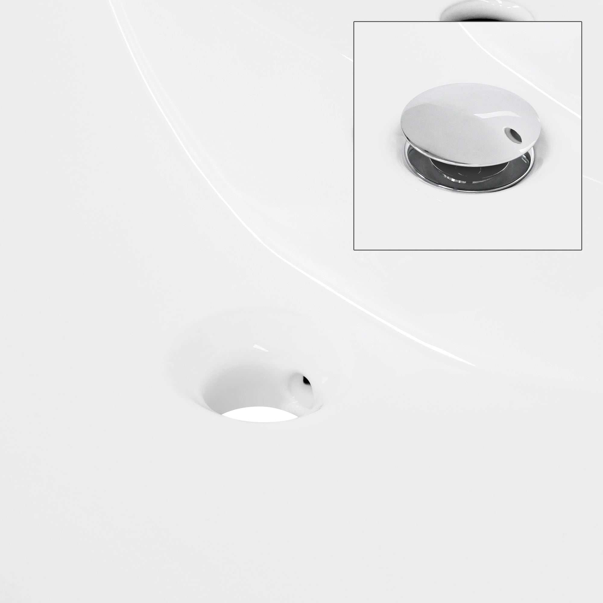 ECD Germany Sanitär lavabo céramique blanc 54,5 cm + bonde