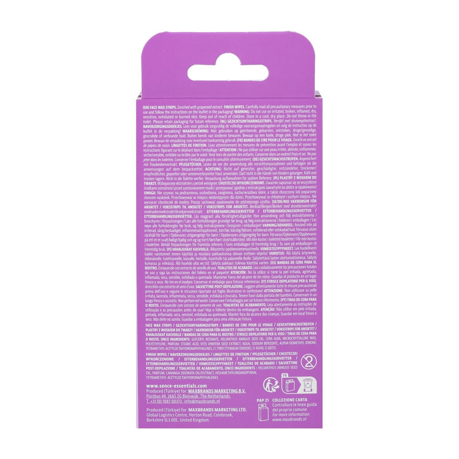Stokomani Beauté bandes cire visage x20 + 4 lingettes