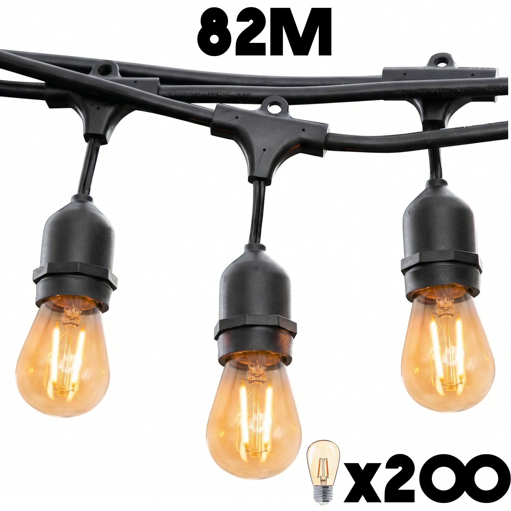 Red Deco Mafy Light guirlande 82m 200 LED E27 blanc chaud